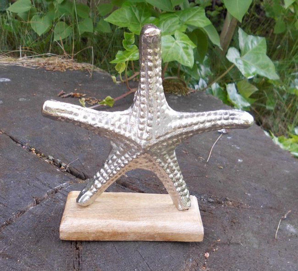 Deko-Impression Dekoobjekt Deko- Seestern. Maritimes Dekoobjekt Aluminium + Holz massiv (1 St)