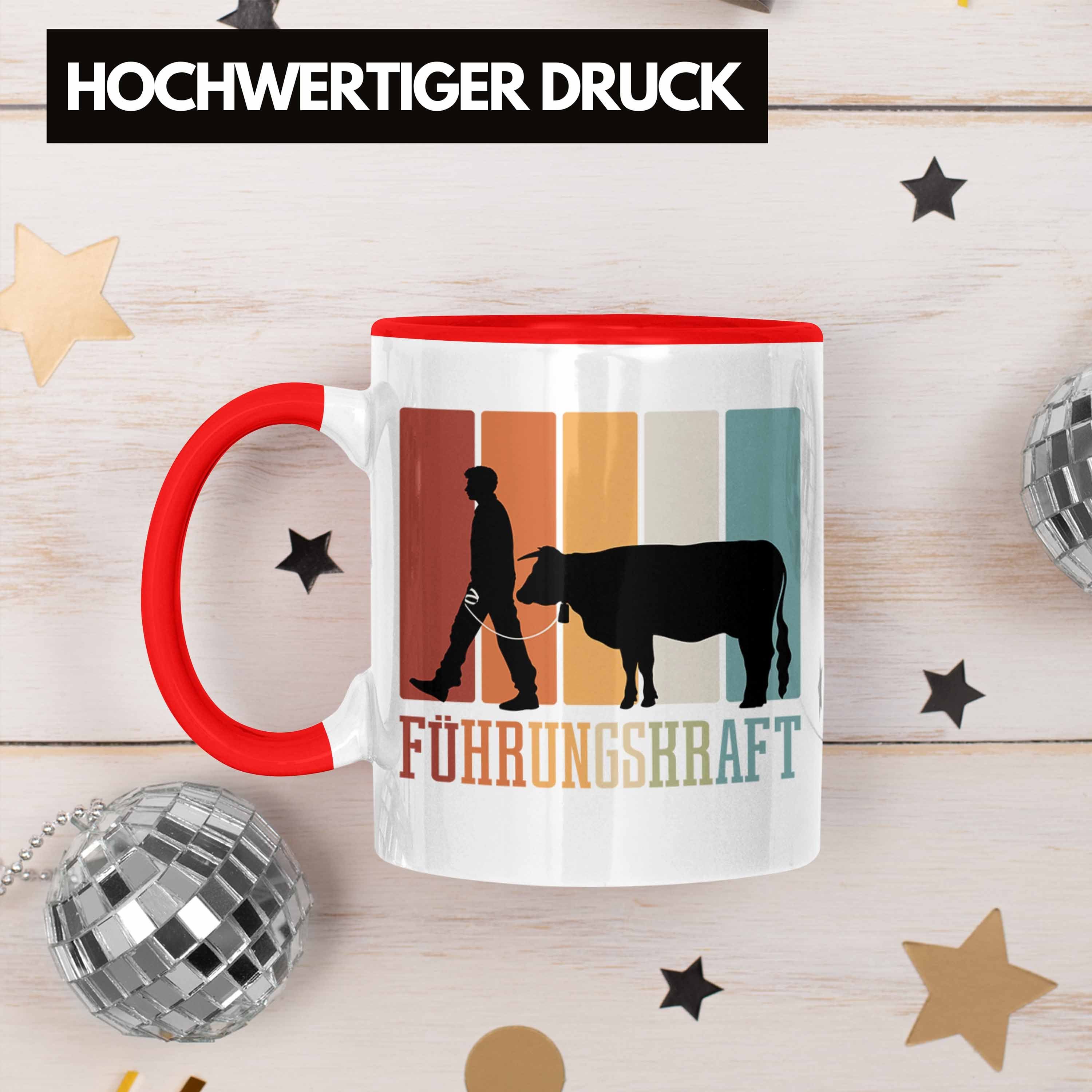 für Trendation Bauern Führungskraft Rot Tasse Tasse Landwirt Kuh Bauer Tasse Kaffee-Becher