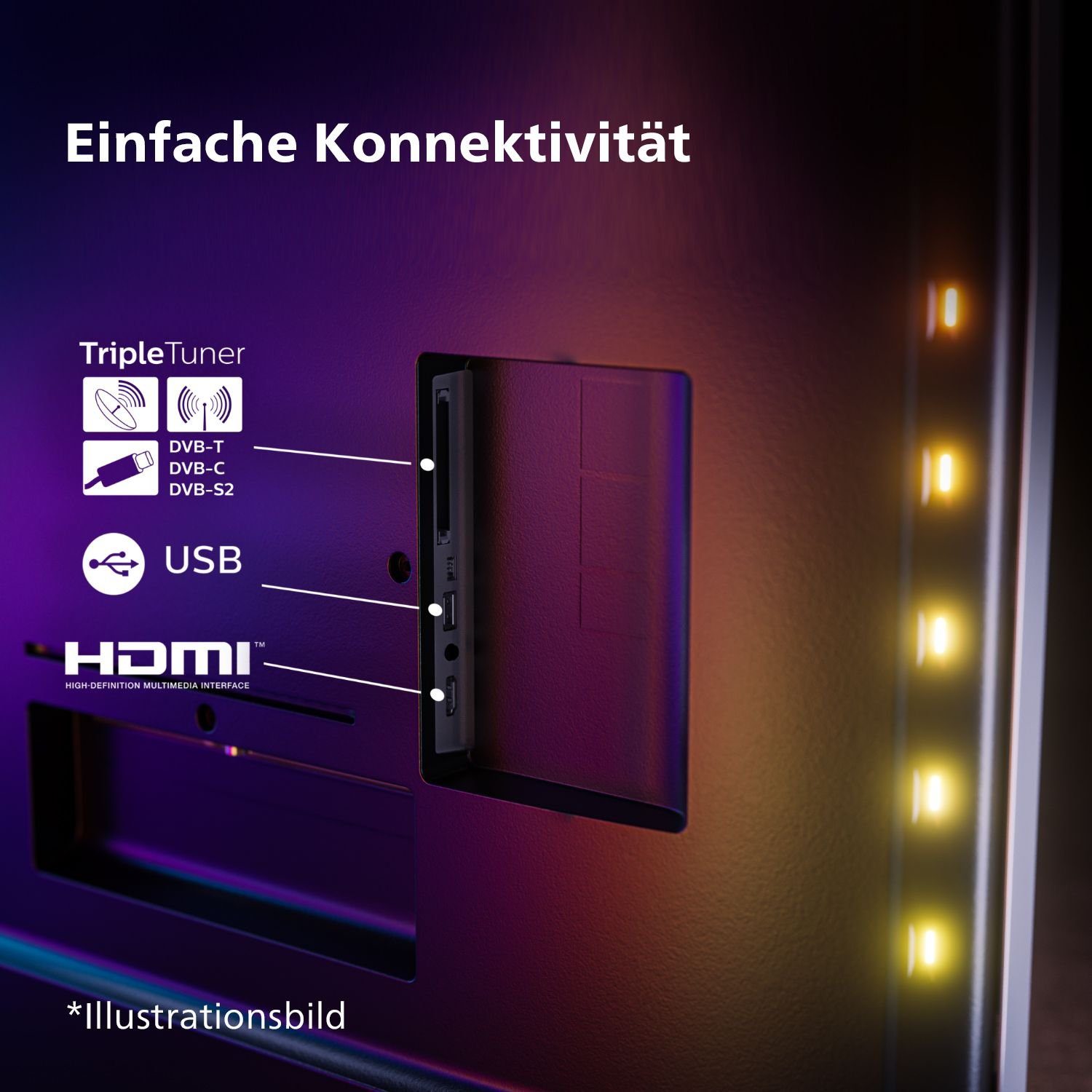 50PUS8808/12 TV, Ultra Android 4K HD, Google Zoll, (126 Philips Smart-TV) LED-Fernseher cm/50 TV,