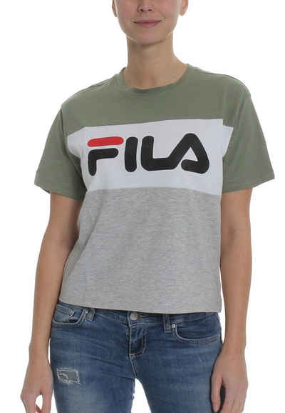 Fila T-Shirt Fila T-Shirt Damen ALLISON TEE 682125 Mehrfarbig A477 Sea Spray-Light Grey Melange Bros-Bright White