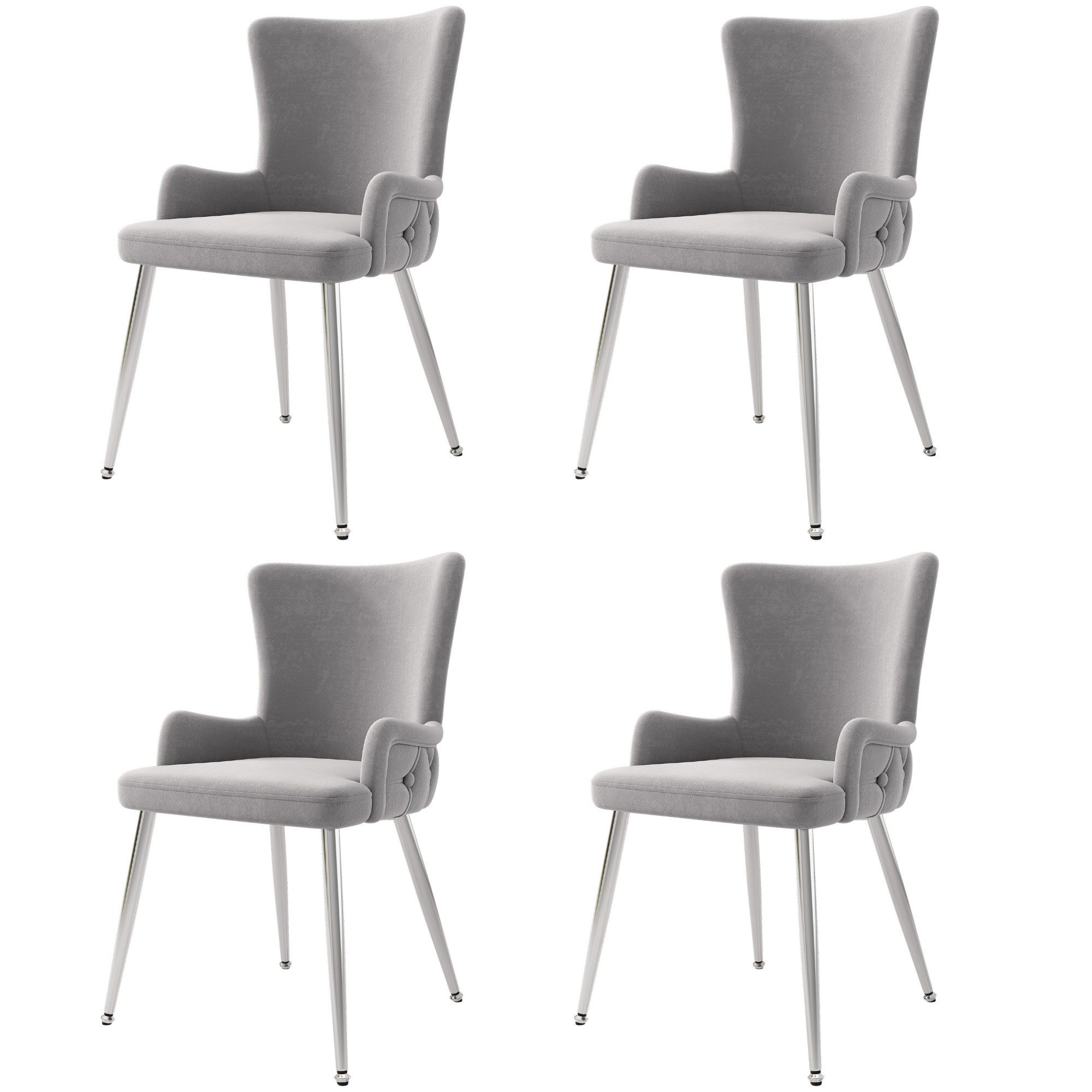 Flieks Esszimmerstuhl (Set, 4 St), 4er Set Polsterstühle Küchenstühle Samt günstig online kaufen