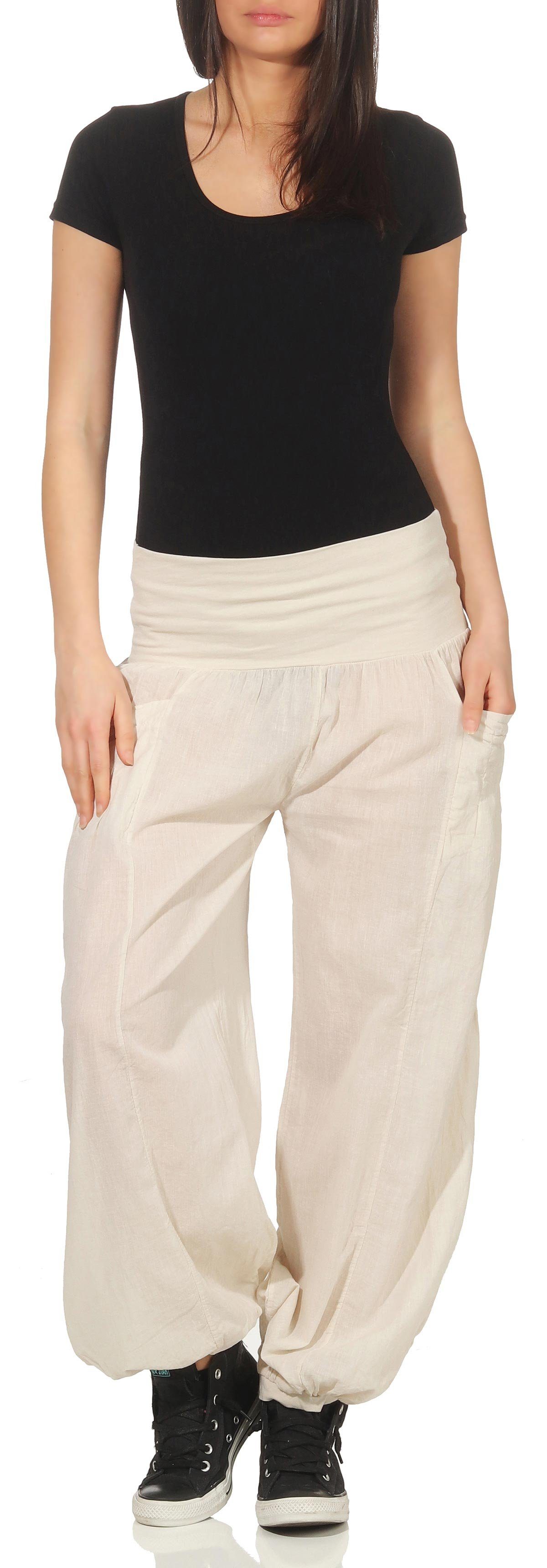 malito more than fashion Haremshose 17633 lockere luftige Hose mit elastischem Bund Einheitsgröße