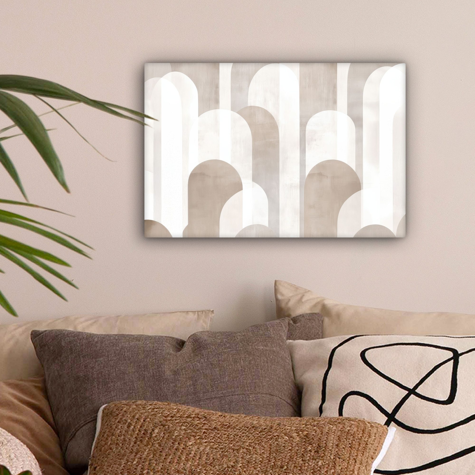 OneMillionCanvasses® Leinwandbild Abstrakte Bögen - Modern - Beige, Fotodru günstig online kaufen