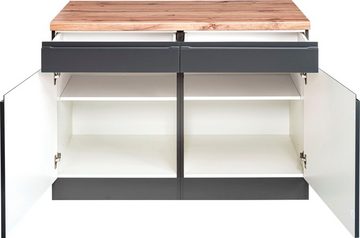 Kochstation Unterschrank KS-Bruneck >>Bruneck<< 120 cm breit, für viel Stauraum, hochwertige MDF-Fronten