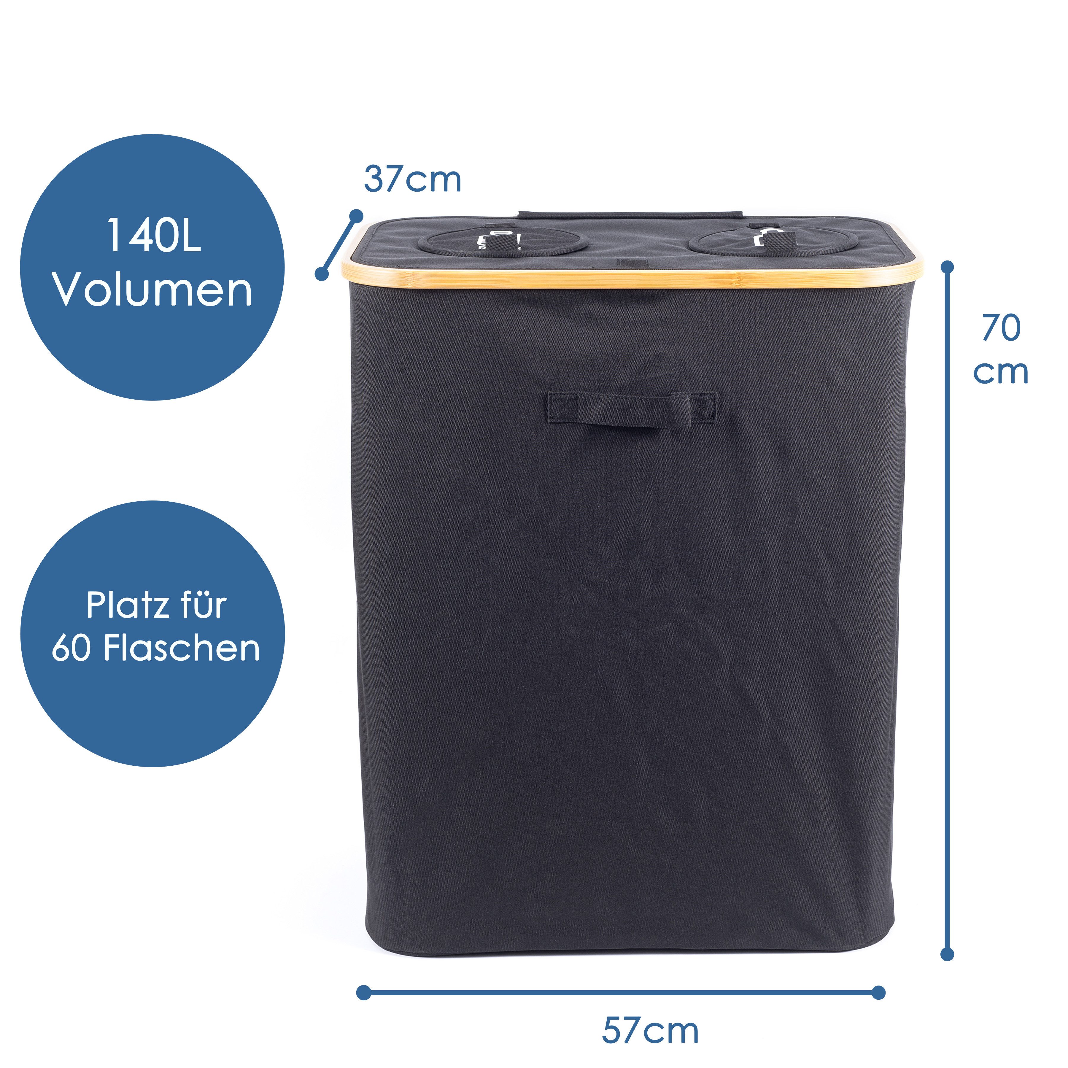 Hanseküche Flaschenkorb Pfandflaschenkorb mit großer Tragetasche (XXL), 140 günstig online kaufen