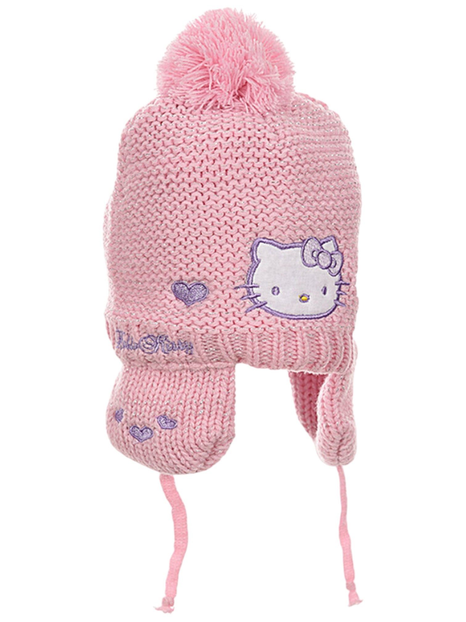Hello Kitty Strickmütze warme Neugeborenen Mütze mit Fleece Futter