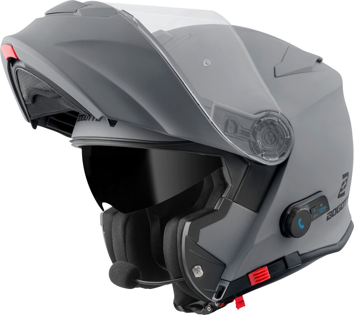 Bogotto Motorradhelm H271 BT Bluetooth Klapphelm, integriertes Kommunikationssystem,integriertes Sonnenvisier