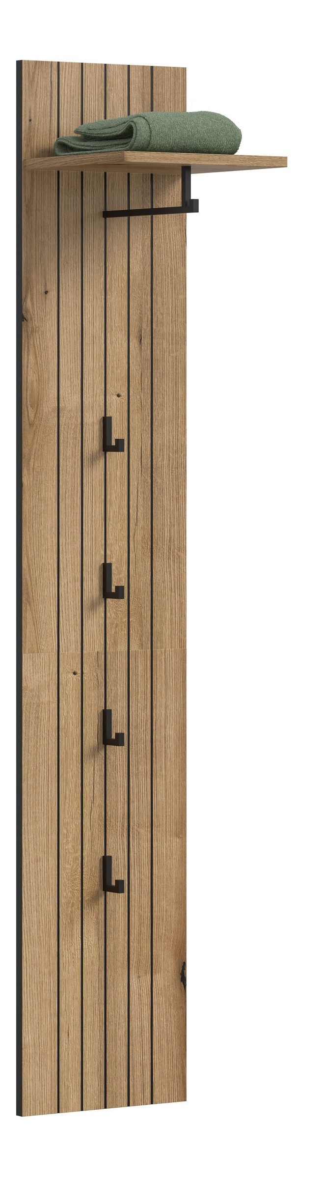 freiraum Garderobenpaneel Station, in Evoke Oak - 31x160x27cm (BxHxT)