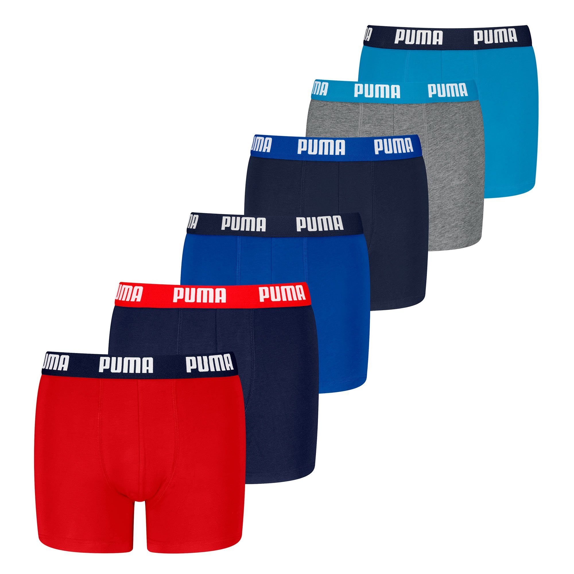 PUMA Boxer Jungen Boxershort 6er Pack Baumwolle (Packung, 6er Pack)