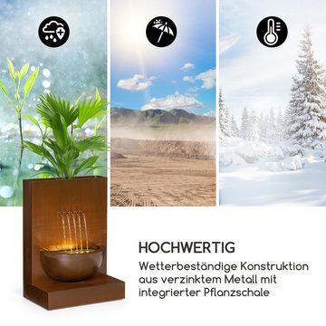 blumfeldt Wasserspiel Windflower Gartenbrunnen, 50 cm Breite, brunnen spring zimmer zier brunnen led-beleuchtung terasse