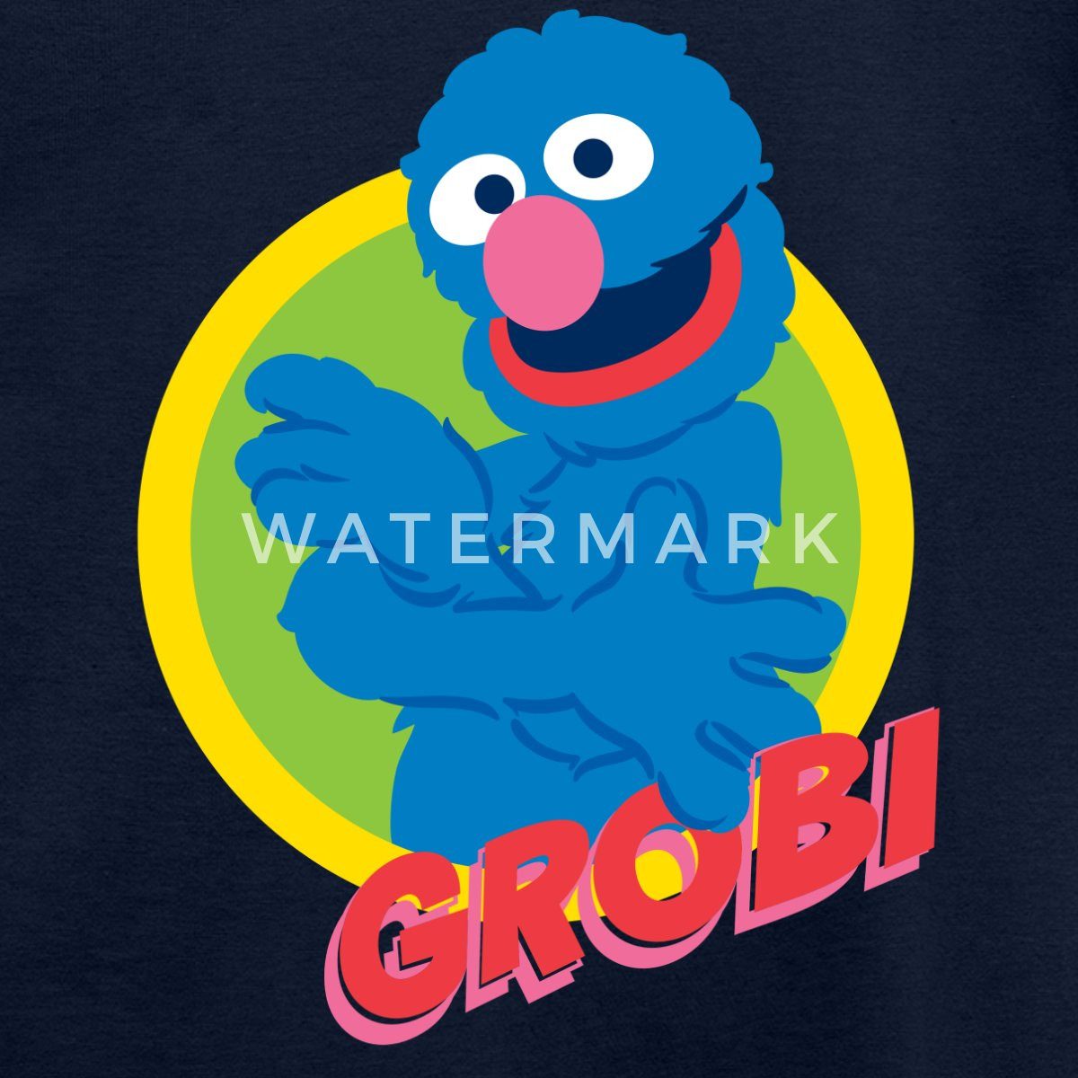 Spreadshirt T-Shirt Sesamstraße Grobi Portrait Kinder T-Shirt (1-tlg)