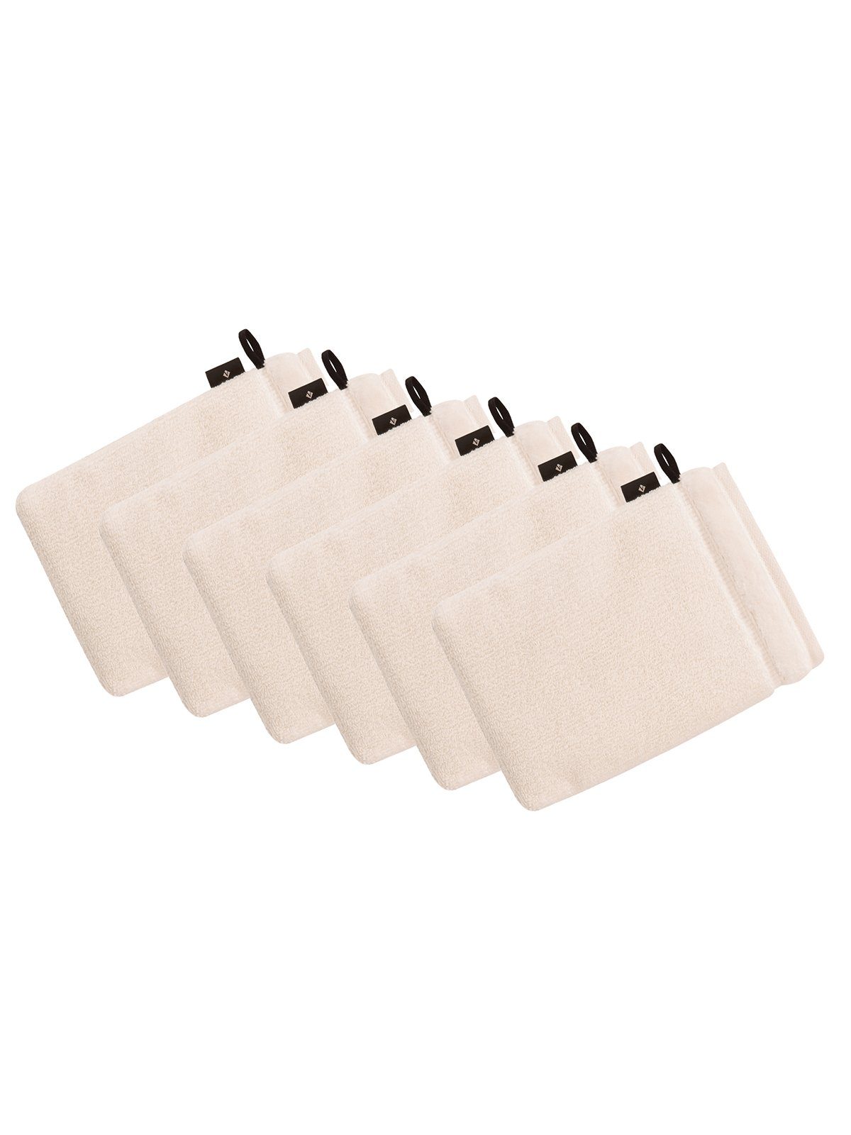 Vossen Waschhandschuh 6er Pack Waschhandschuh 22 x 16 cm Pure, Frottier (Spar-Set, 6-St), Vegan