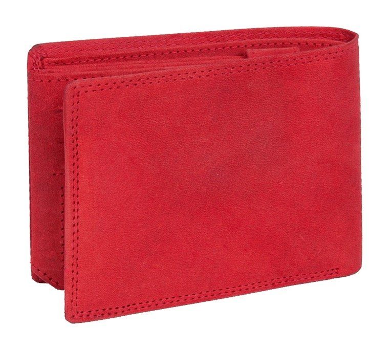 MUSTANG Geldbörse Tampa leather long wallet Logo opening, Print side red mit