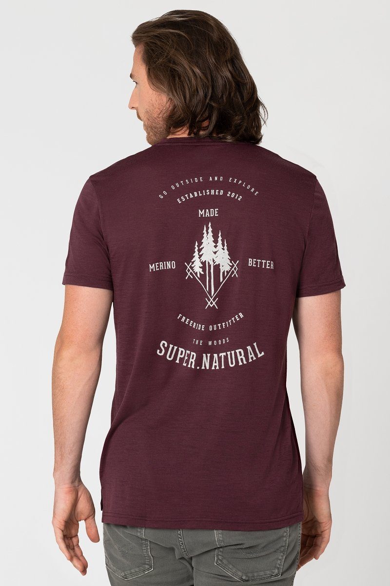 SUPER.NATURAL Print-Shirt Merino T-Shirt M FREERIDE günstig online kaufen
