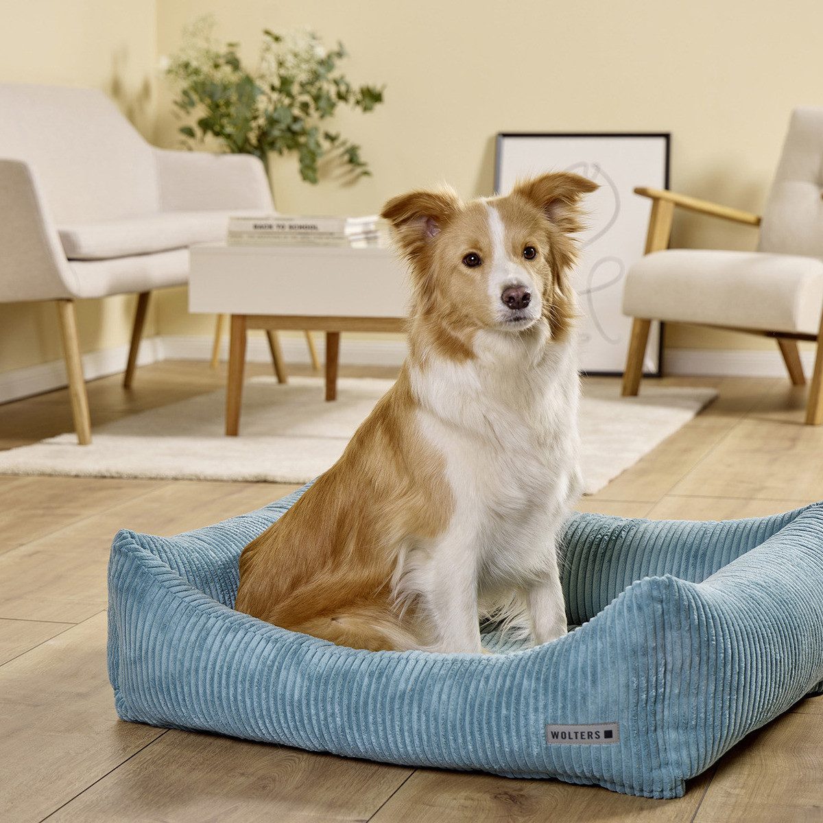 Wolters Tierbett Kilian Cord Lounge Eisblau