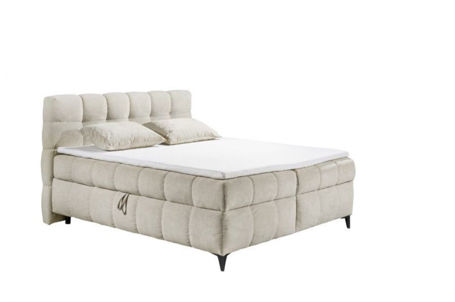 ED EXCITING DESIGN Boxspringbett Kylie 180x200 mit Topper & 7-Zonen-TFK-Matratze, H2 (Komplettbet inkl. Matratze und Topper), inkl. Topper, 7Z-TTF-Matratze, Bonellfederkern-Box, Bettkasten