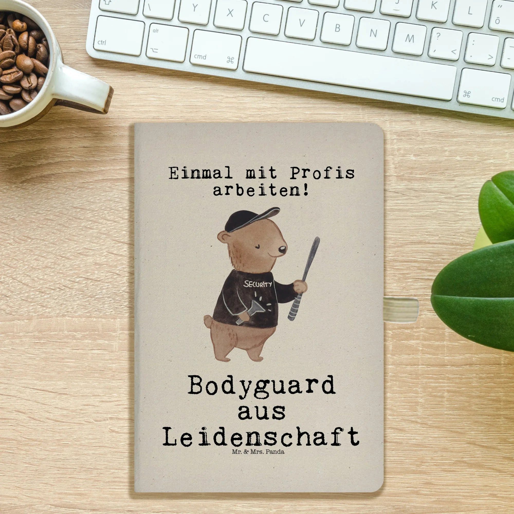 Thumbnail - Mr. & Mrs. Panda Notizbuch Bodyguard Leidenschaft - Transparent - Geschenk, A5 Planer, A5 Notizb Mr. & Mrs. Panda, Hochw...