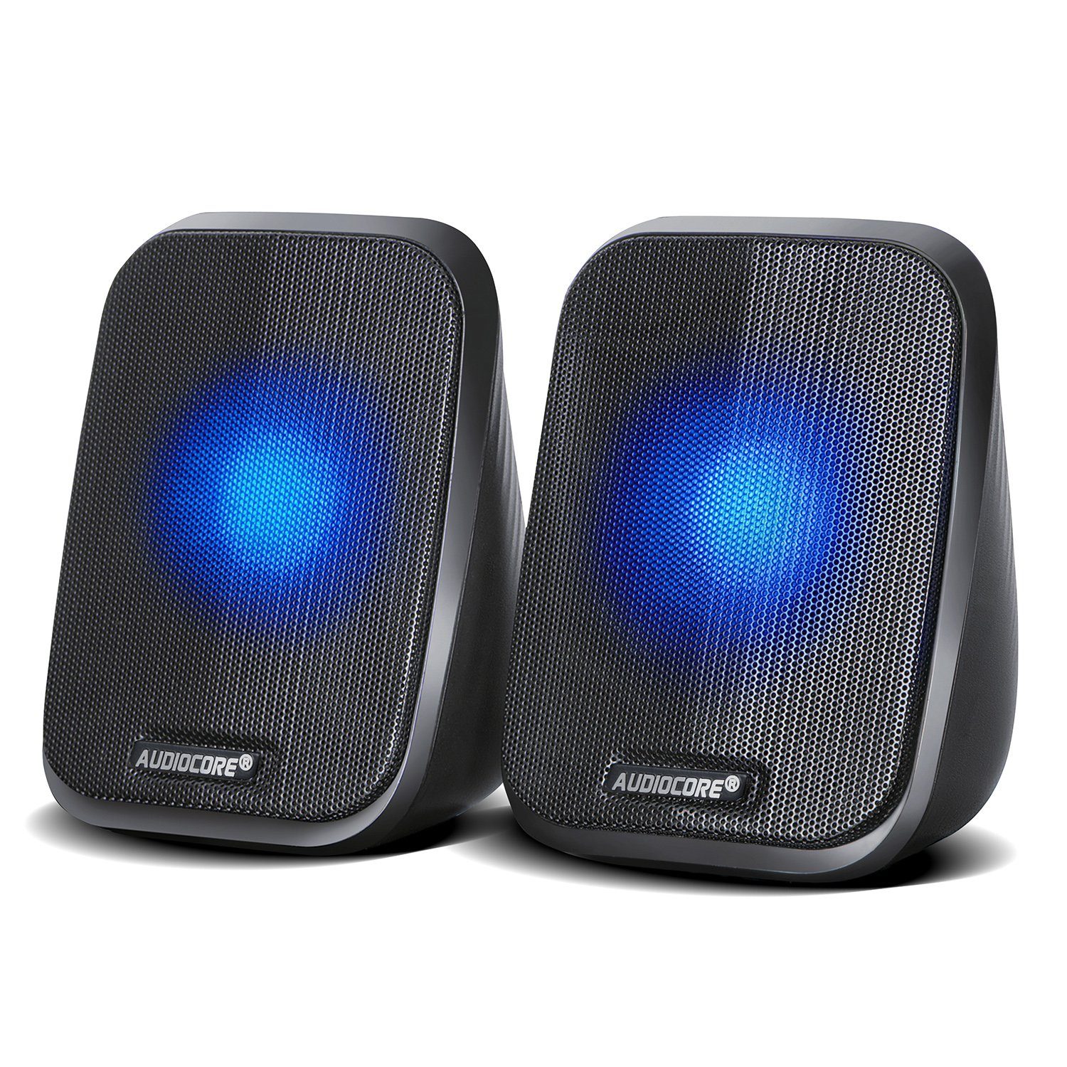 Audiocore AC835 PC-Lautsprecher 2.0 (6 W, Klinkenstecker Hintergrundbeleuchtung Lautstärkeregelung)