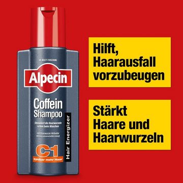 Alpecin Haarpflege-Set Coffein-Shampoo C1 + Alpecin Coffein Liquid, Set 1 x 250 ml + 1 x 200 ml, Das Hair-Energizer-Set gegen erblich bedingten Haarausfall bei Männer