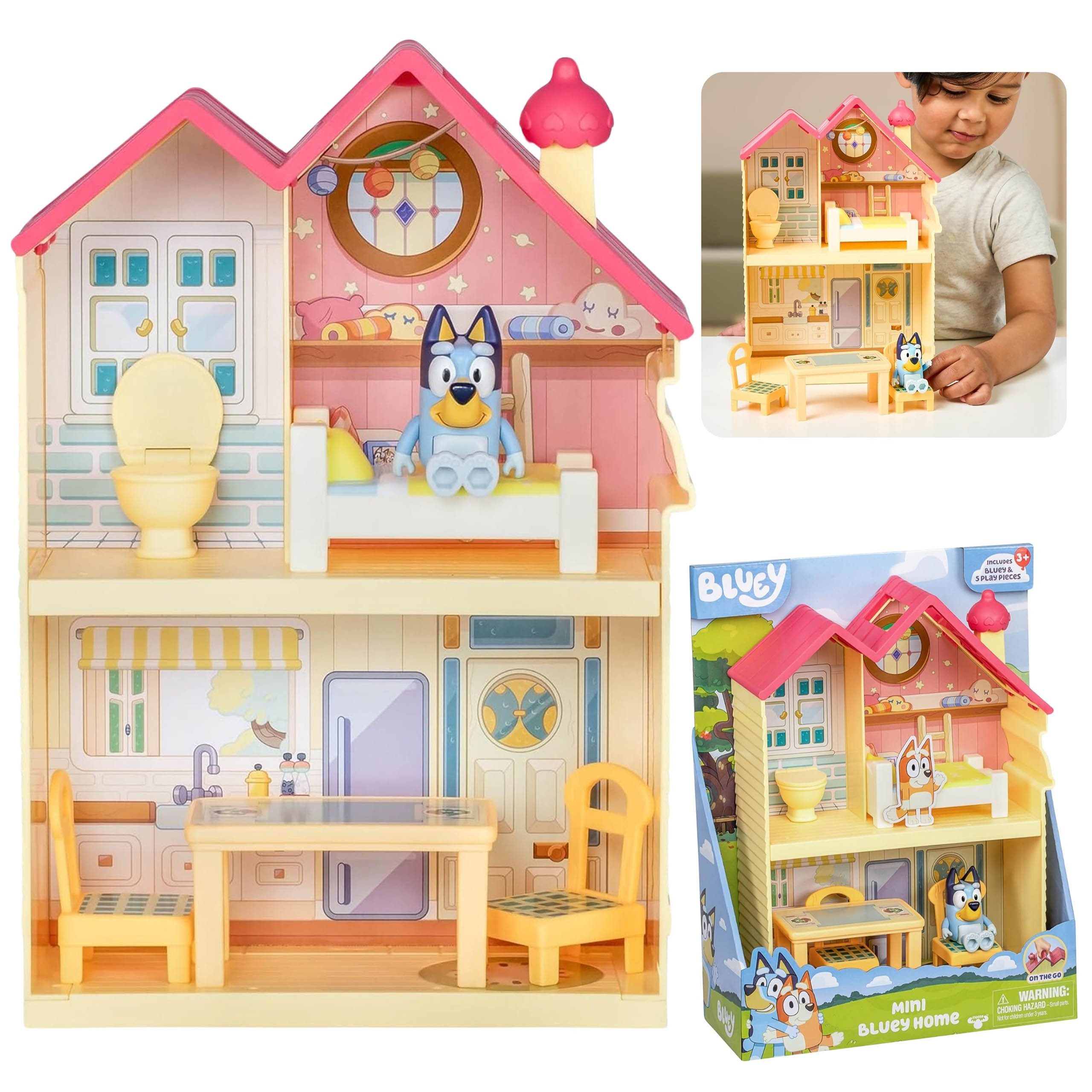Sarcia.eu Spielfigur Bluey, Mini Familienhaus Set + Bluey Figur, Kinderfiguren 3+ BLU17614_