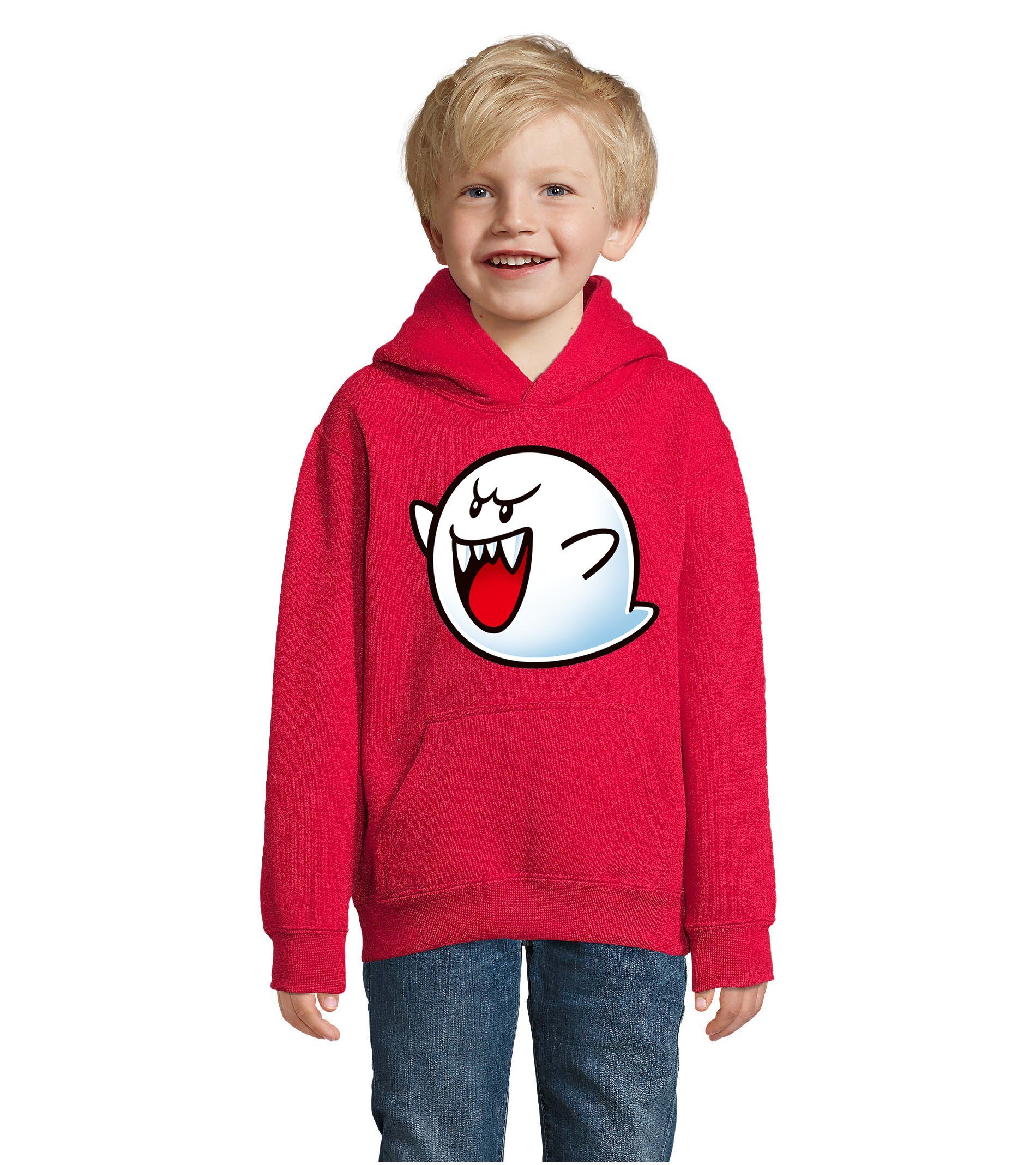 Hoodie Kinder Super Mario Boo Gespenst Geist Geister Retro Konsole