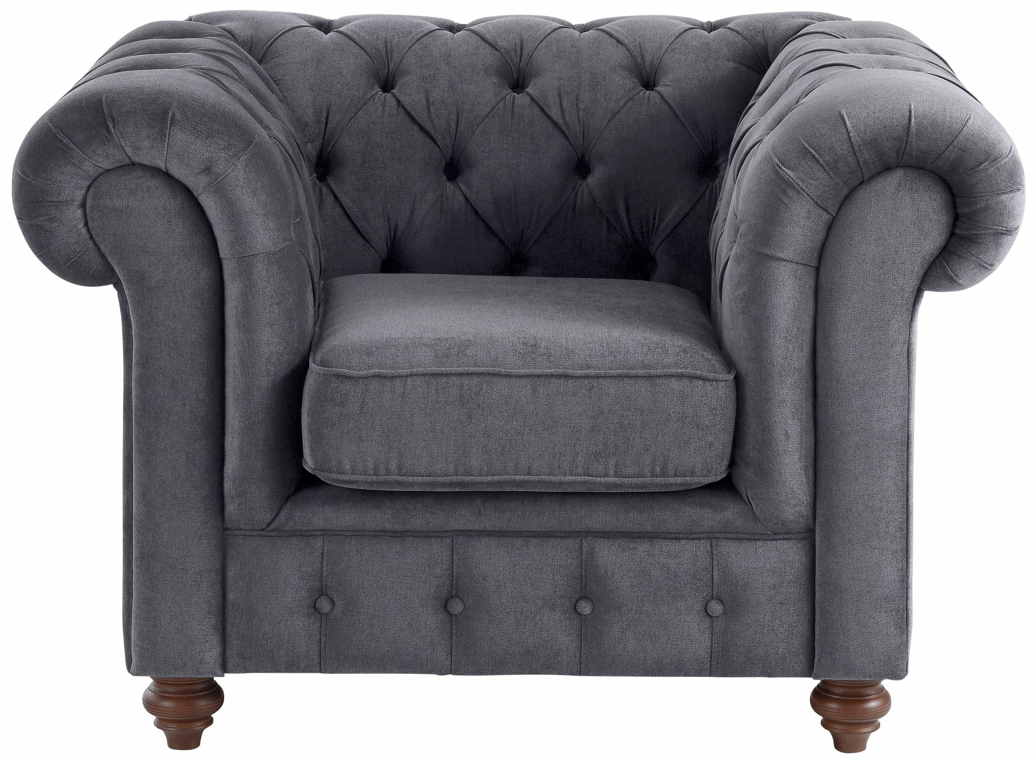 Home affaire Sessel "Chesterfield B/T/H: 105/69/74 cm", mit hochwertiger Kn günstig online kaufen
