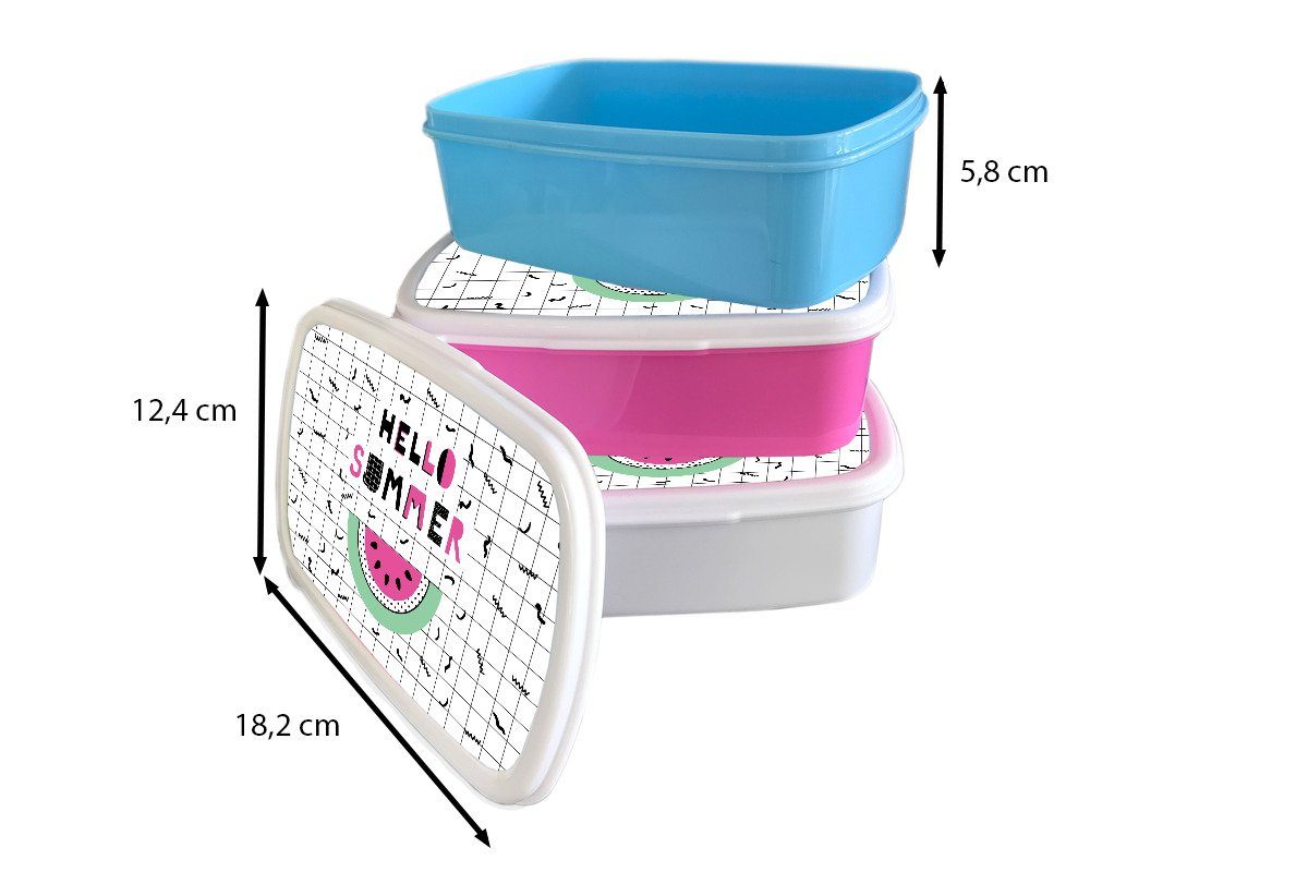 - Kunststoff rosa Kunststoff, Snackbox, Erwachsene, Lunchbox Brotbox Obst, MuchoWow Sommer - Brotdose Mädchen, (2-tlg), für Kinder, Zitate