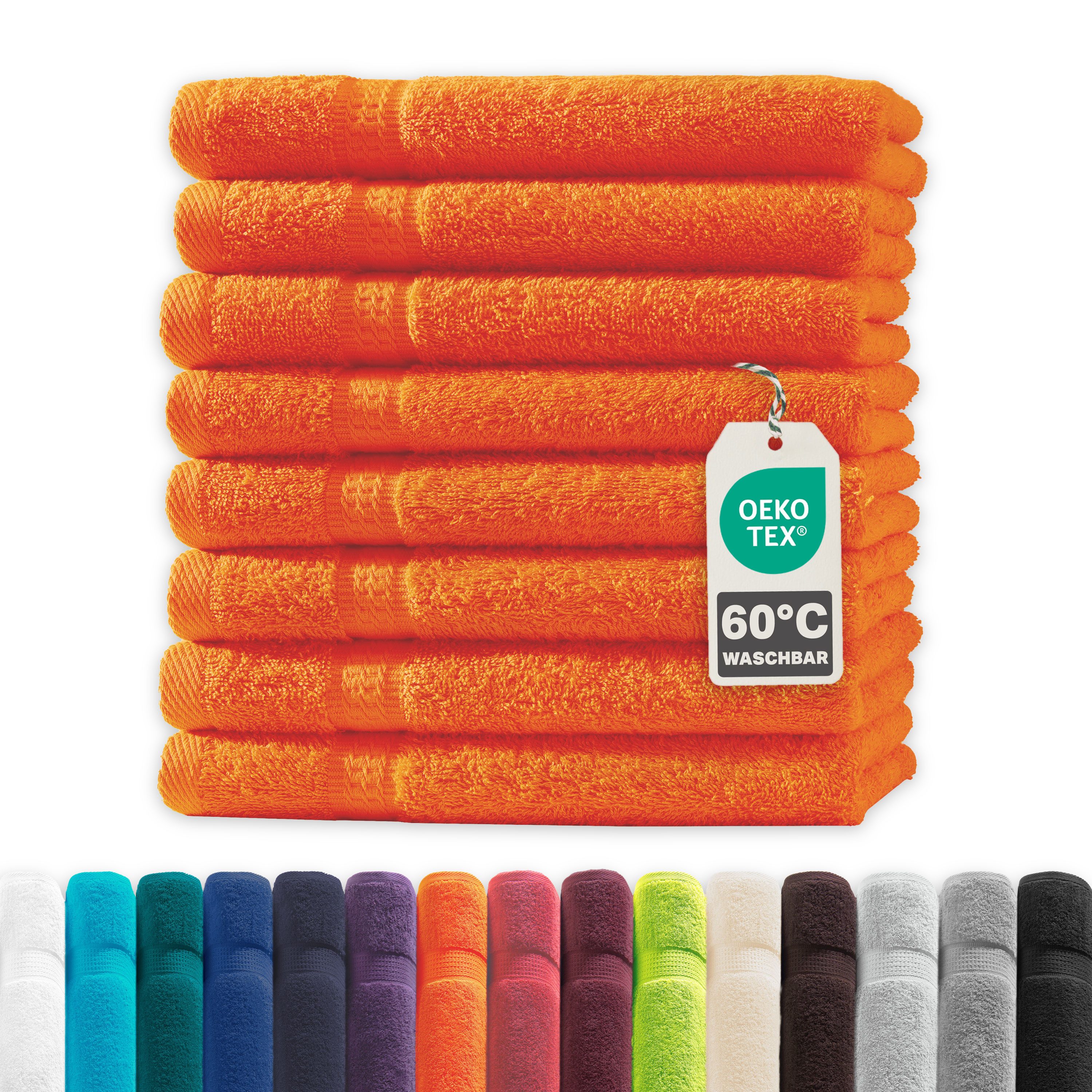Devior Handtuch Set Frottierserie Elegance in vielen Farben, hochwertig mit 500 g/m², Gästetücher - 100% Baumwolle (8-St), 30x50 cm, ideal fürs Gästebad & kleine Handtuchhalter, geruchsneutral