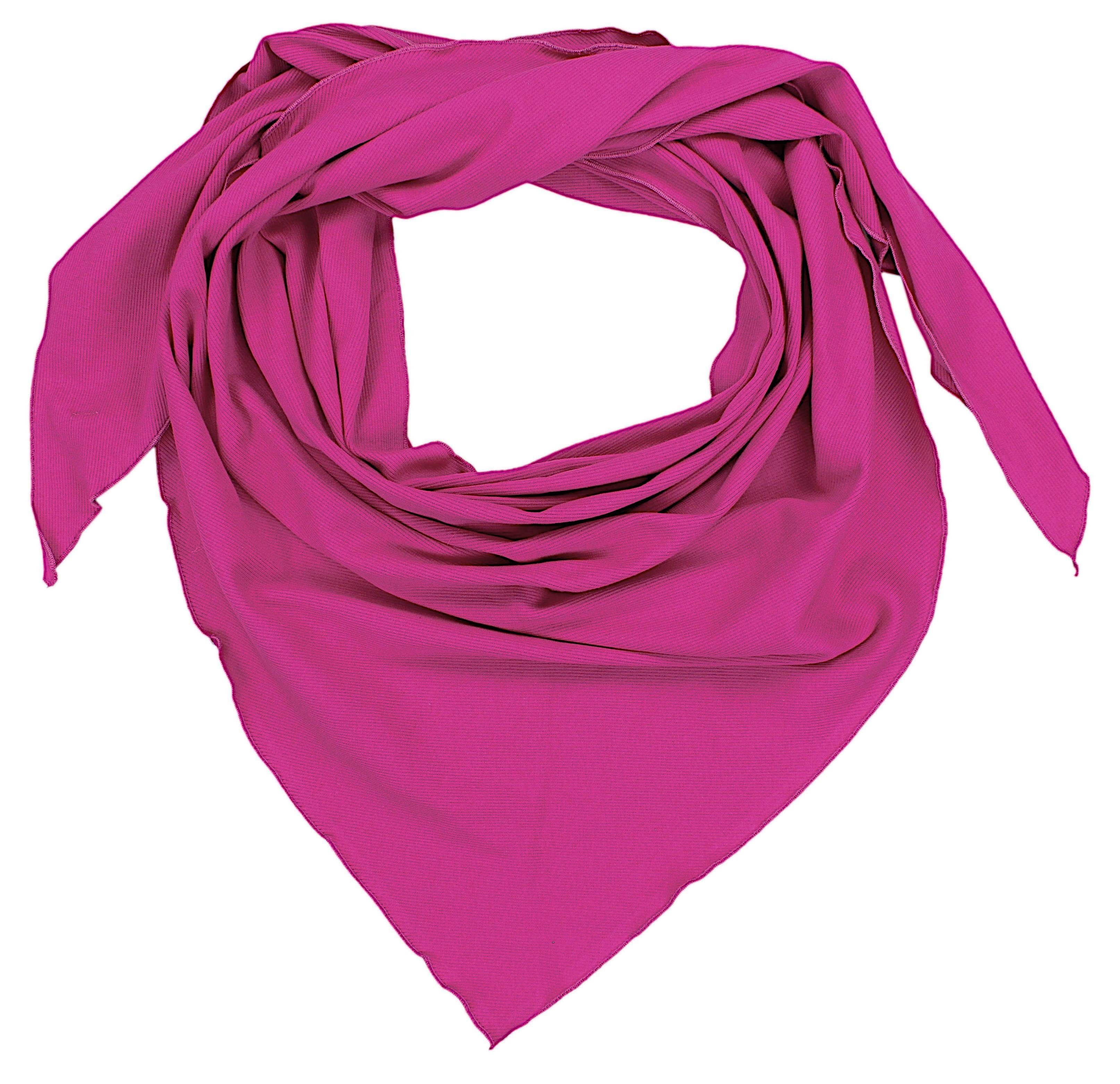 Frühling Damen Rippstoff Baumwolle Halstuch Schal Rippstoff Dunkelfuchsia Dreieckstuch Alkato Herbst Mädchen XXL