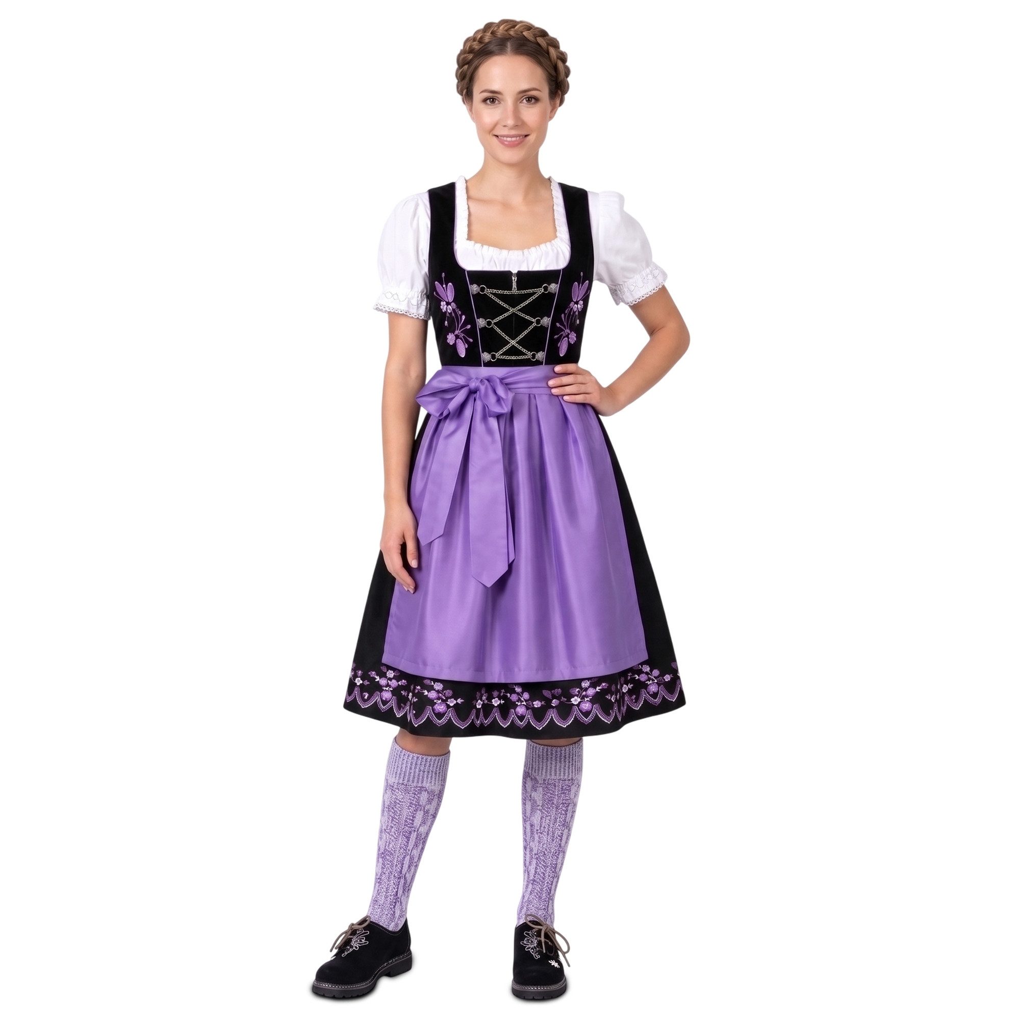 German Wear Dirndl GW1315 3-teiliges Midi Dirndl Dirndel Trachtenkleid