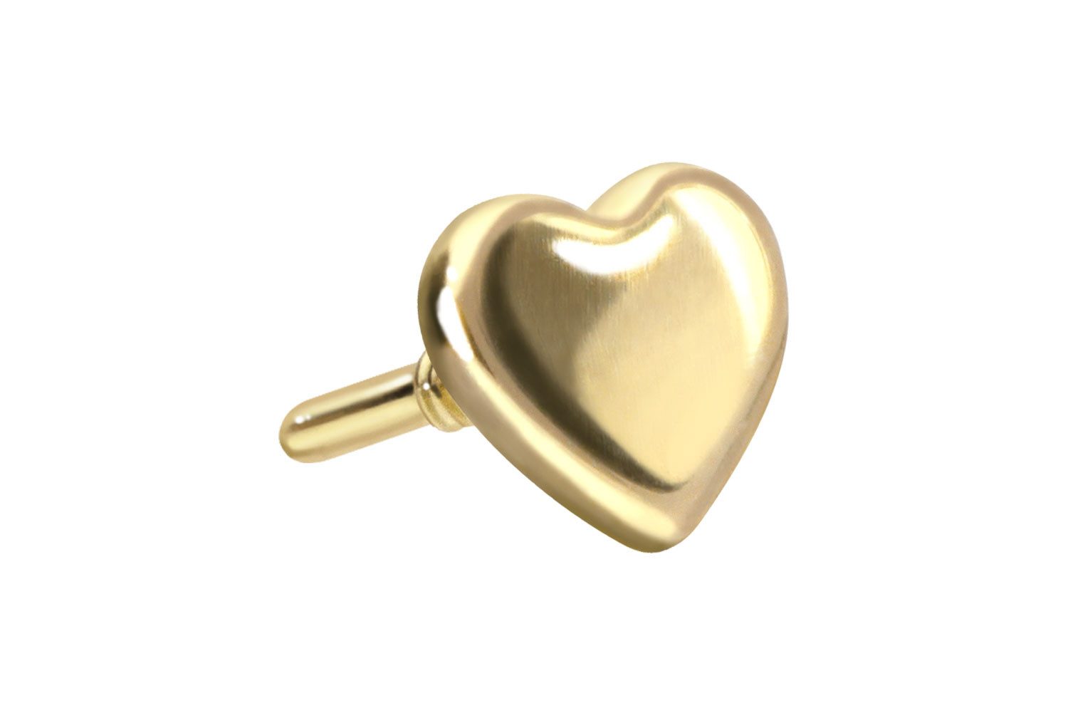 PIERCINGLINE Piercing-Set 14 Karat Gold Schraubaufsatz mit Außengewinde HERZ (Schraub-Aufsätze, 1-tlg)