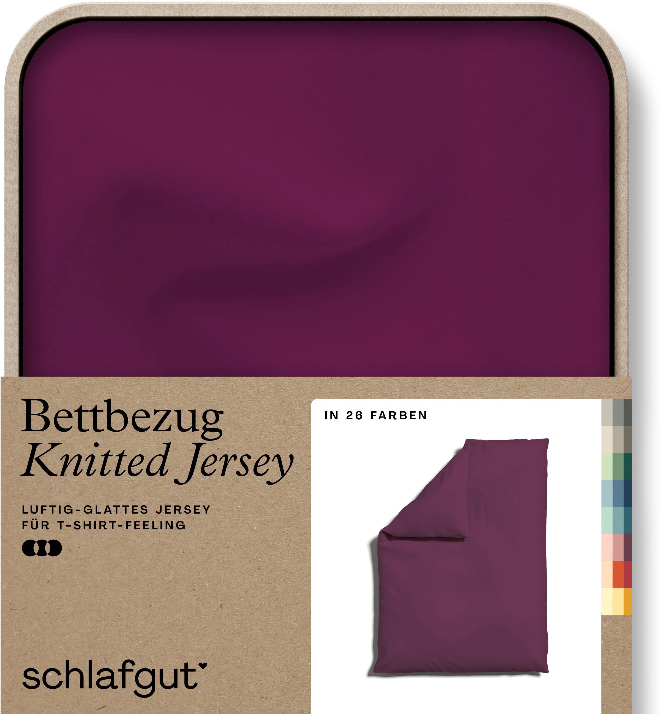 Schlafgut Bettbezug Premium Bettbezug Knitted Jersey (1 St), (1 St), Ton-in-Ton Reißverschluss, Bio-Baumwolle mit Elasthan, Uni, OEKO Tex