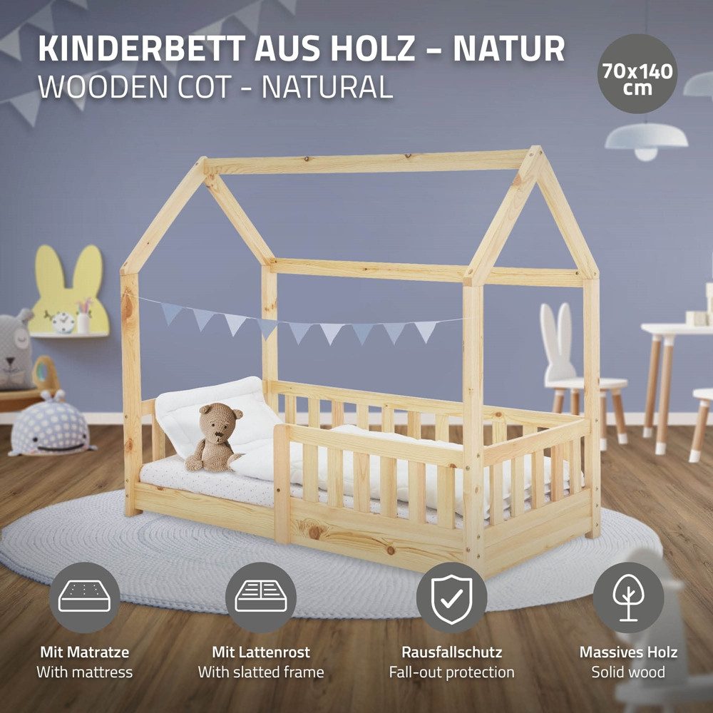 ML-DESIGN Spielbett Hausbett Kinderbett inkl. Lattenrost günstig online kaufen