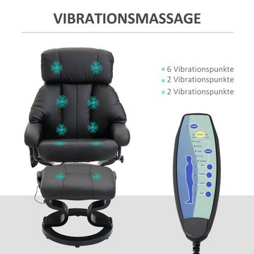 HOMCOM Massagesessel Relaxsessel mit Hocker, Relaxliege, Relaxsessel mit Liegefunktion (Liegesessel, 2-St., Fernsehsessel), bis 120 kg belastbar