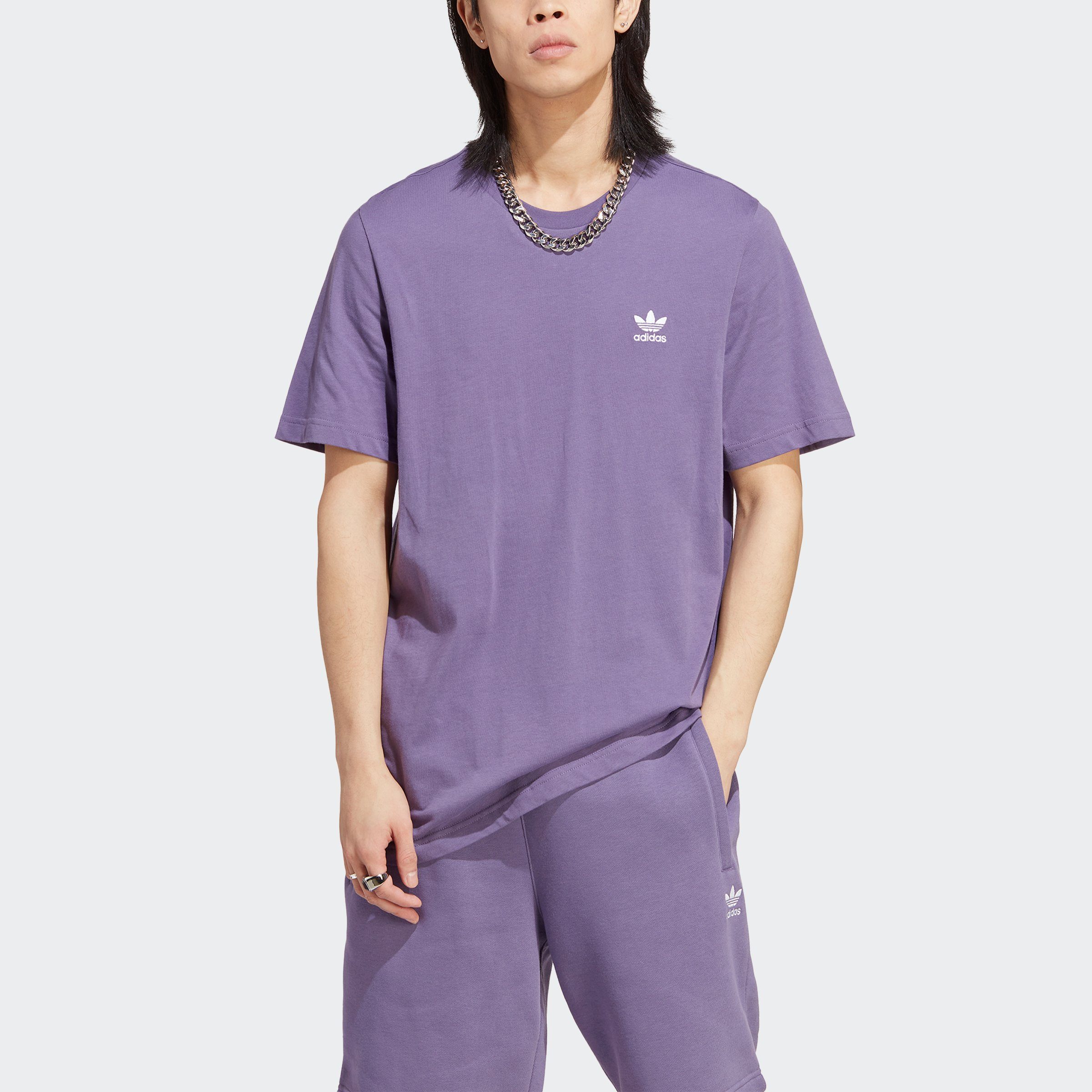 Originals ESSENTIALS Purple T-Shirt adidas Tech TREFOIL