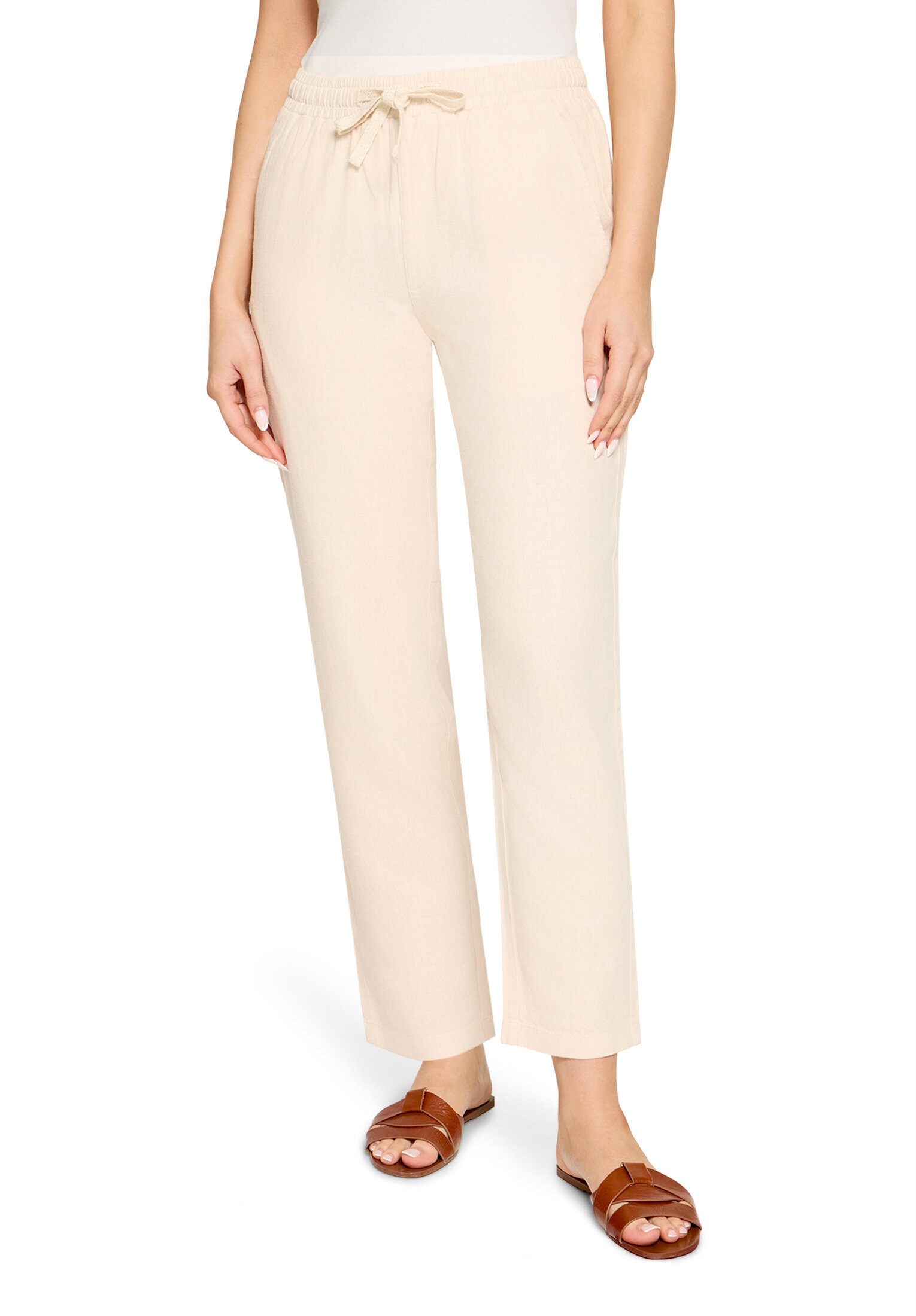 Cartoon Leinenhose Damen unifarben