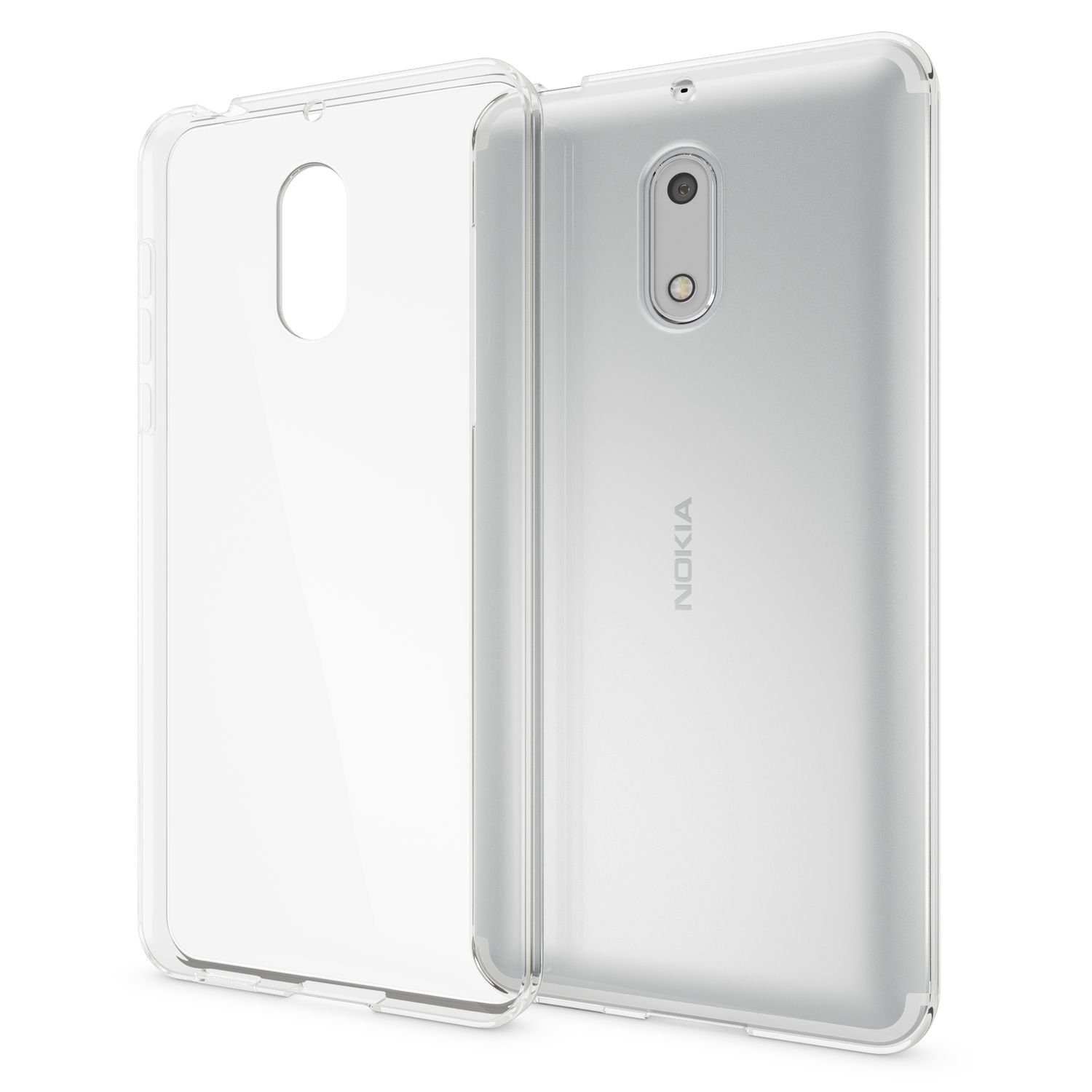 Nalia Smartphone-Hülle Nokia 6, Klare Silikon Hülle / Extrem Transparent / Durchsichtig / Anti-Gelb