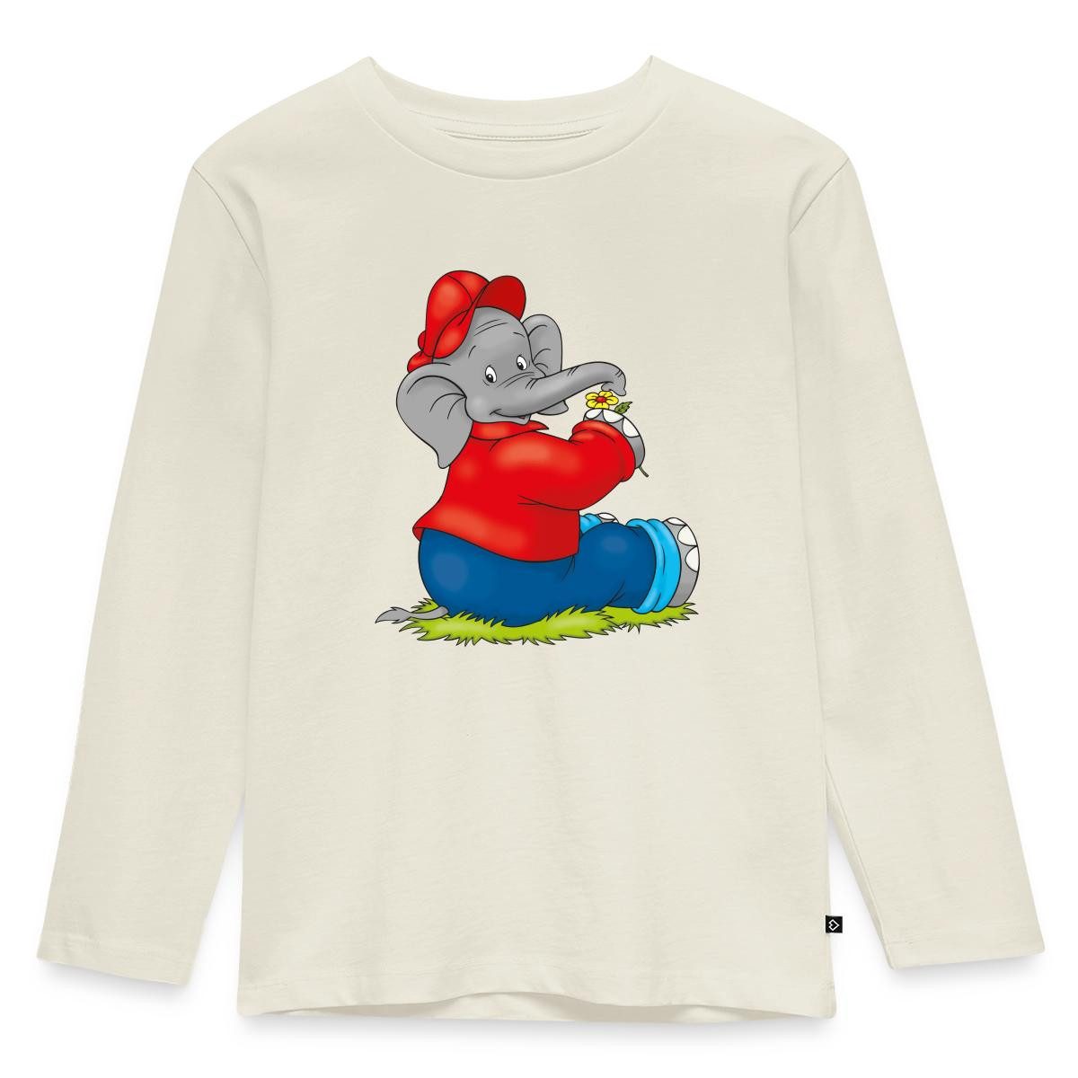 T-Shirt Benjamin Blümchen Sitzend Auf Wiese Kinder Premium Langarmshirt