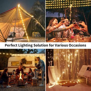 DESUO Lichterkette LED Lichterkette Campinglampe mit 5 beleuchtungsmodi Wasserdicht Hof