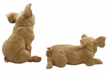 Castagna Tierfigur Dekofigur 2 Ferkel Schweinchen natur Castagna aus Resin H 10-22 cm