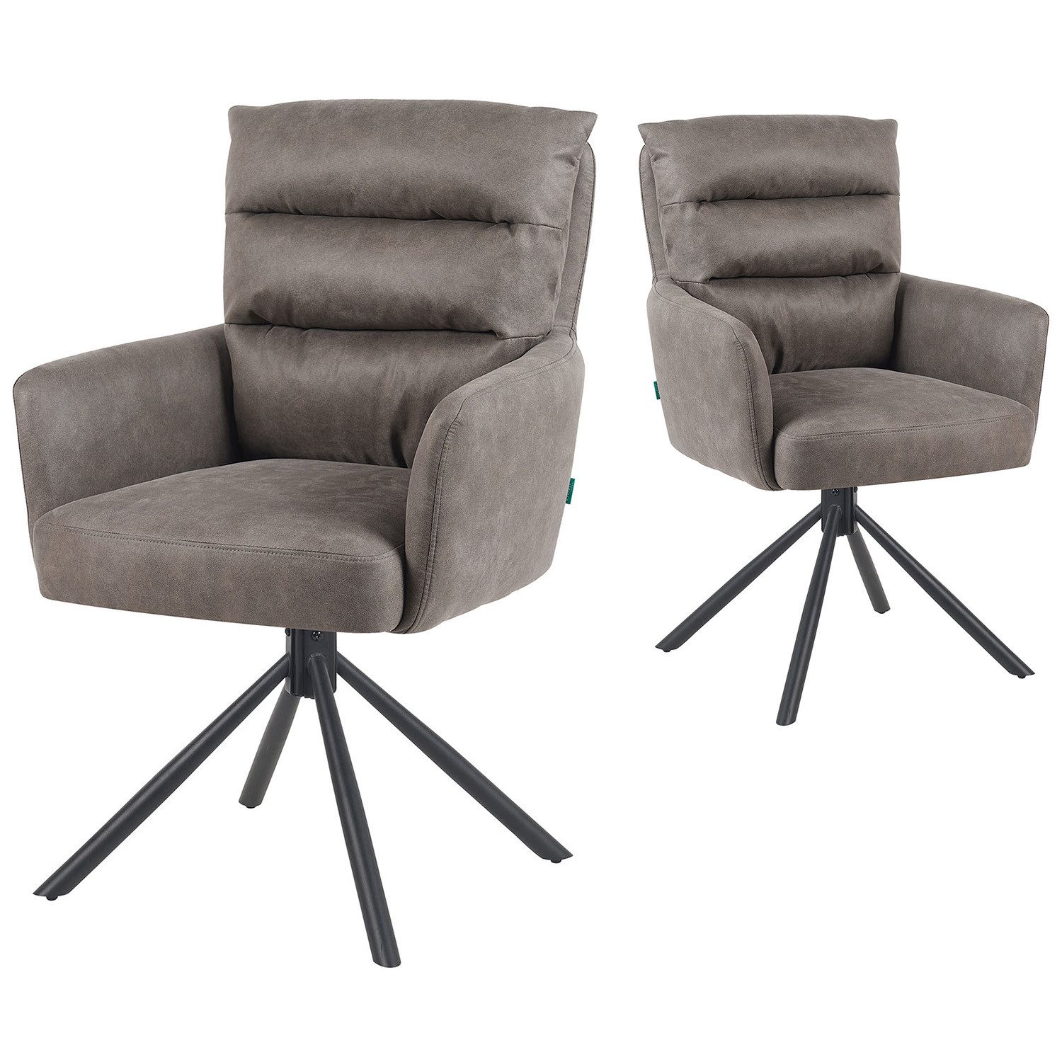 DUBI Möbel Polsterstuhl Mika-Jana 2er-Set, Federkern, pulverbeschichtet, 36 günstig online kaufen