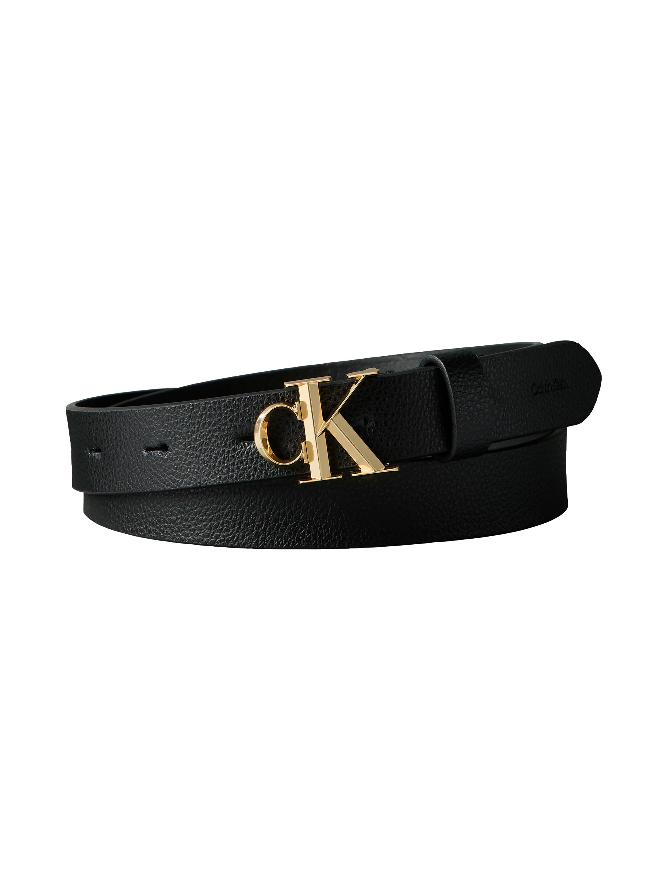 Calvin Klein Ledergürtel FACTED CK BUCKLE 25MM PEBBLE Größenverstellbar mit Metallschließe