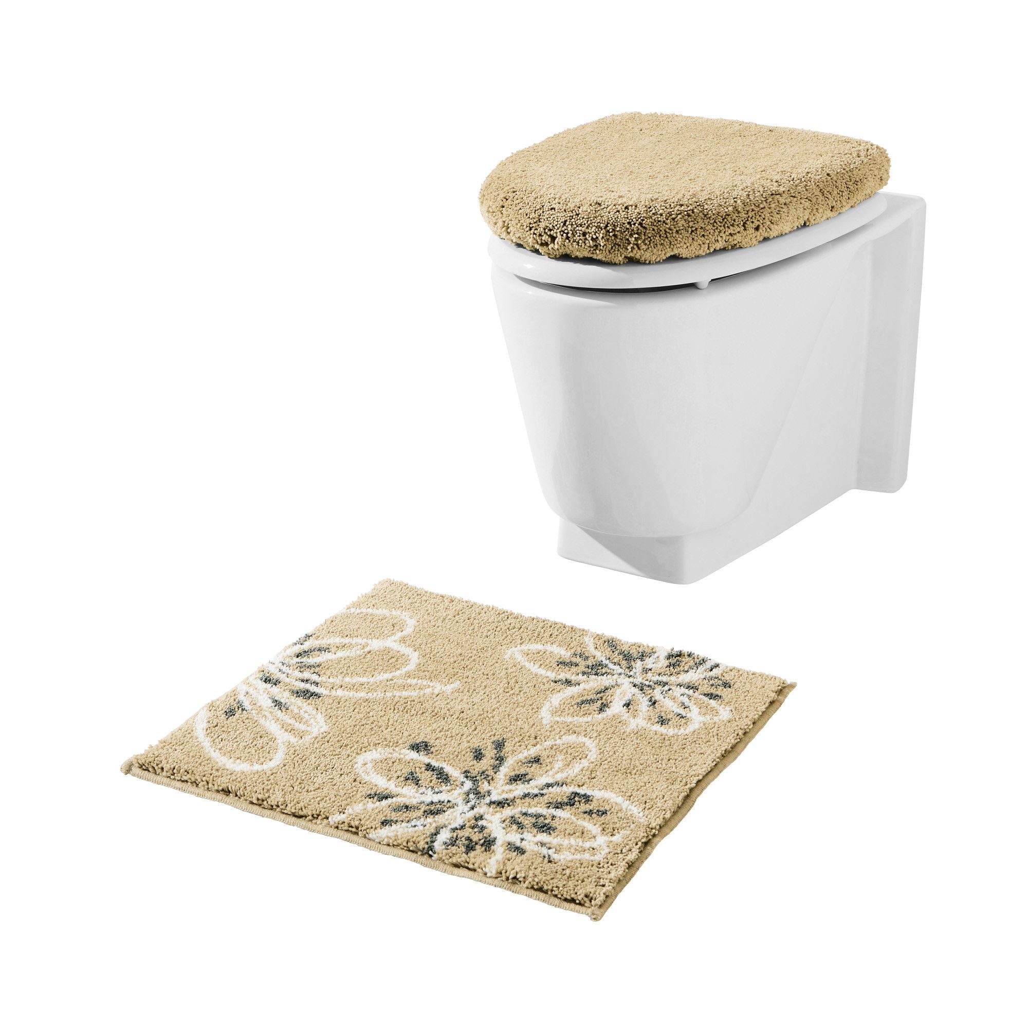 Erwin Müller Badematte WC-Vorlage "Palamas", Höhe 18 mm, eckig, Blumen