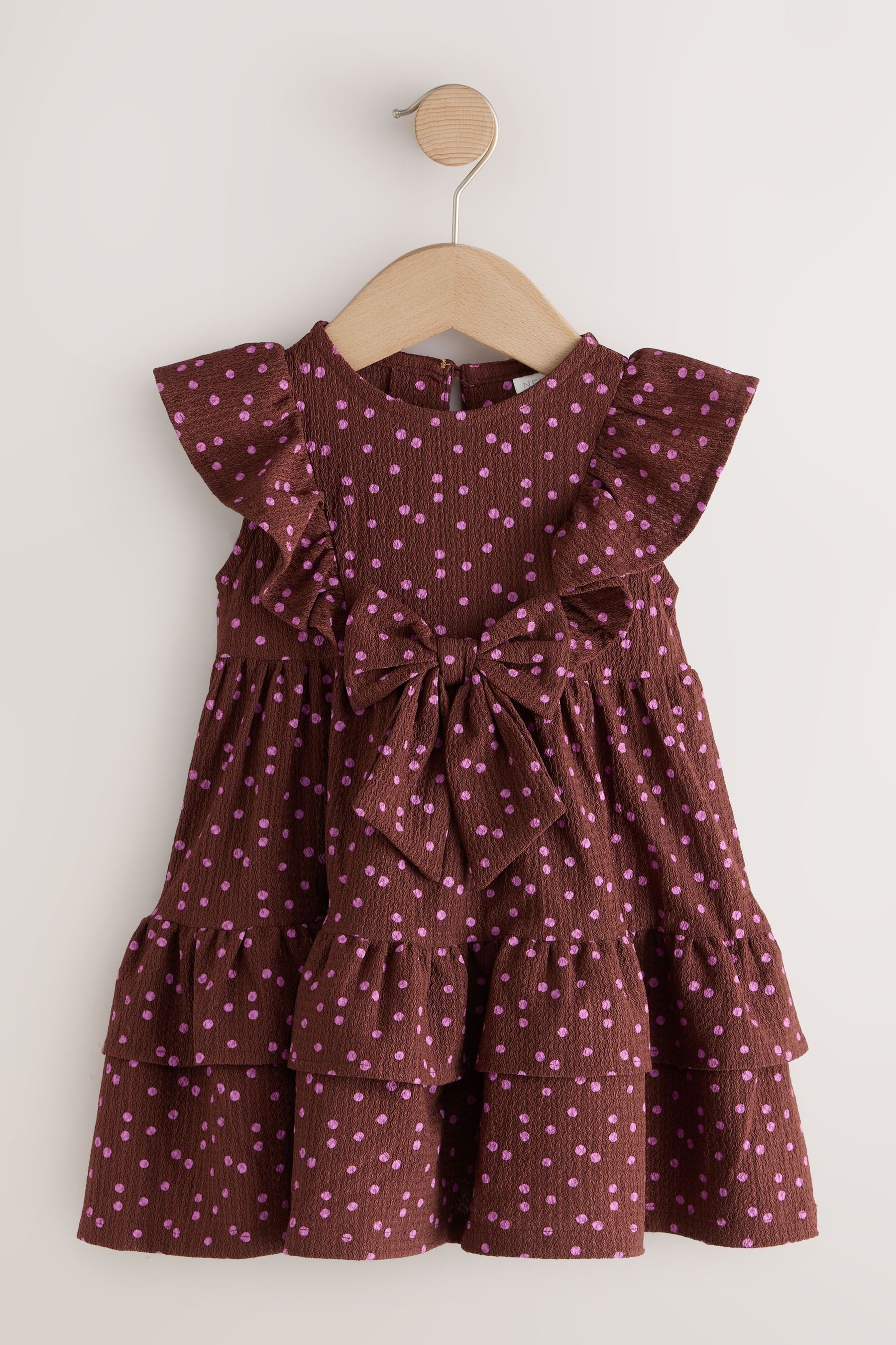 Next Jerseykleid Ärmelloses Sommerkleid mit Rüschen und Schleife (1-tlg) – Bild 5 von 5