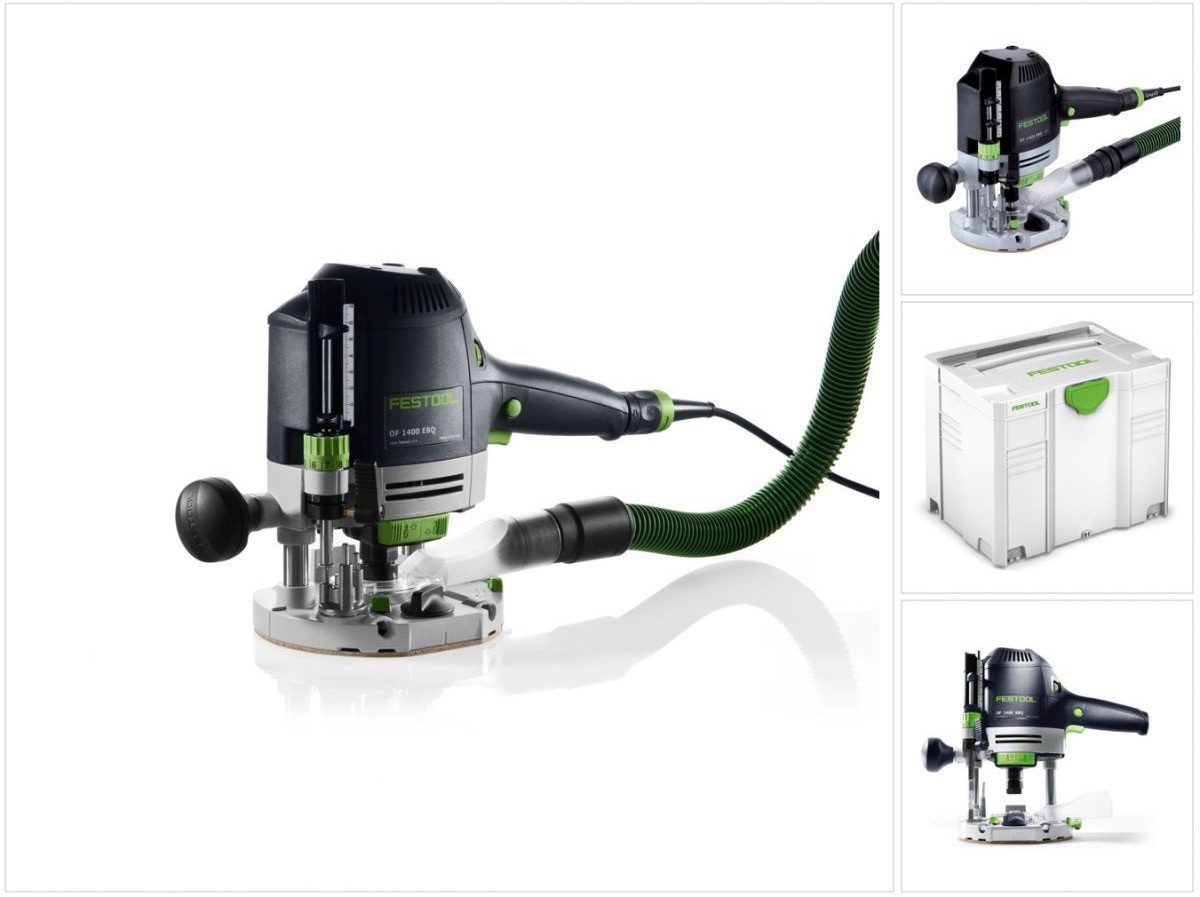 FESTOOL Oberfräse OF 1400 EBQ-PLUS Oberfräse 1400W 70mm Hub im Systainer + Zubehör (57