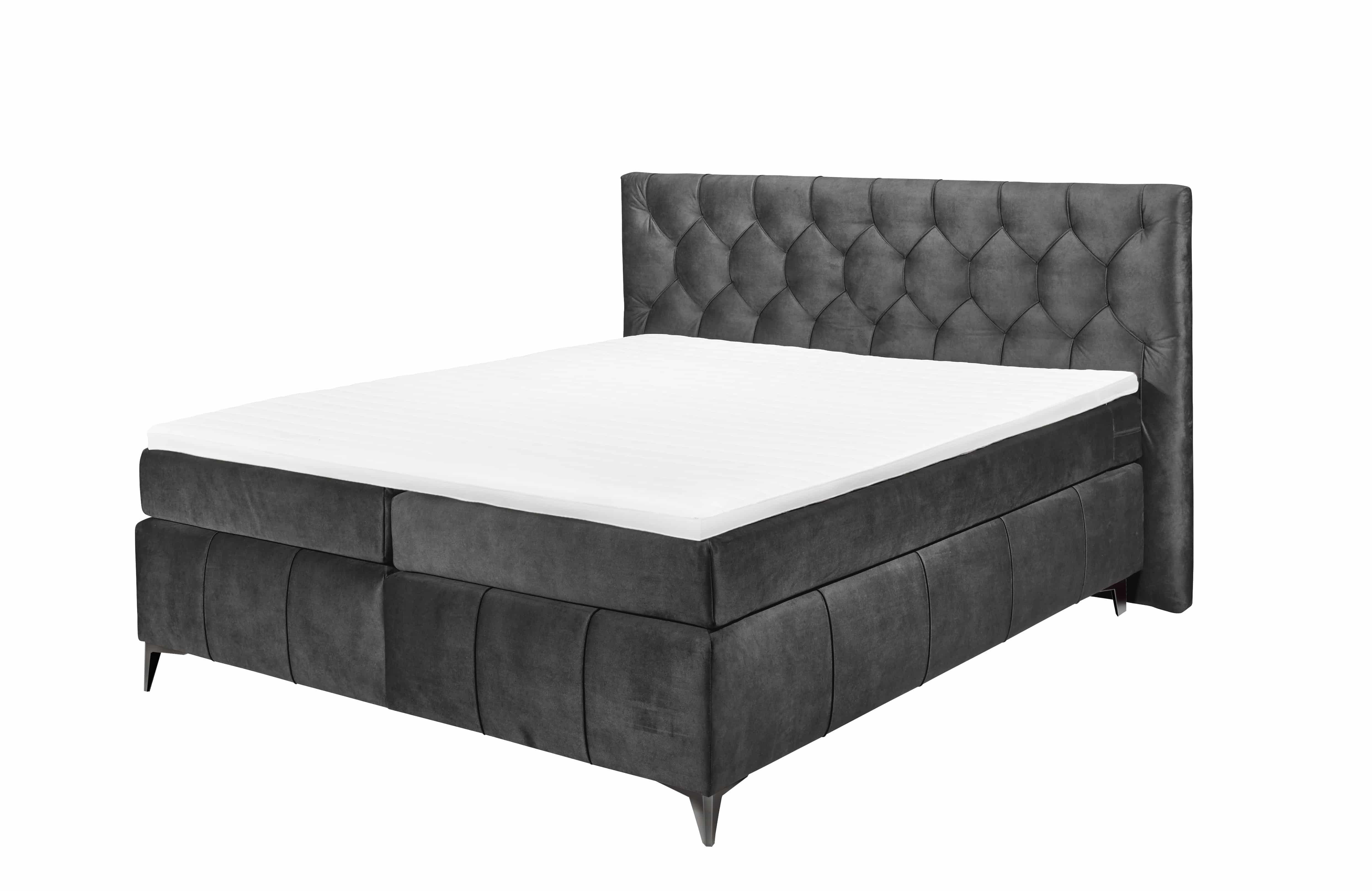 ED EXCITING DESIGN Boxspringbett Pembroke 180x200 inkl. Topper und H2/H3 Matratze (Komplett-Bett, Unterbox + Matratze + Topper), 180x200 inkl. Topper und H2/H3 Matratze, Samtoptik