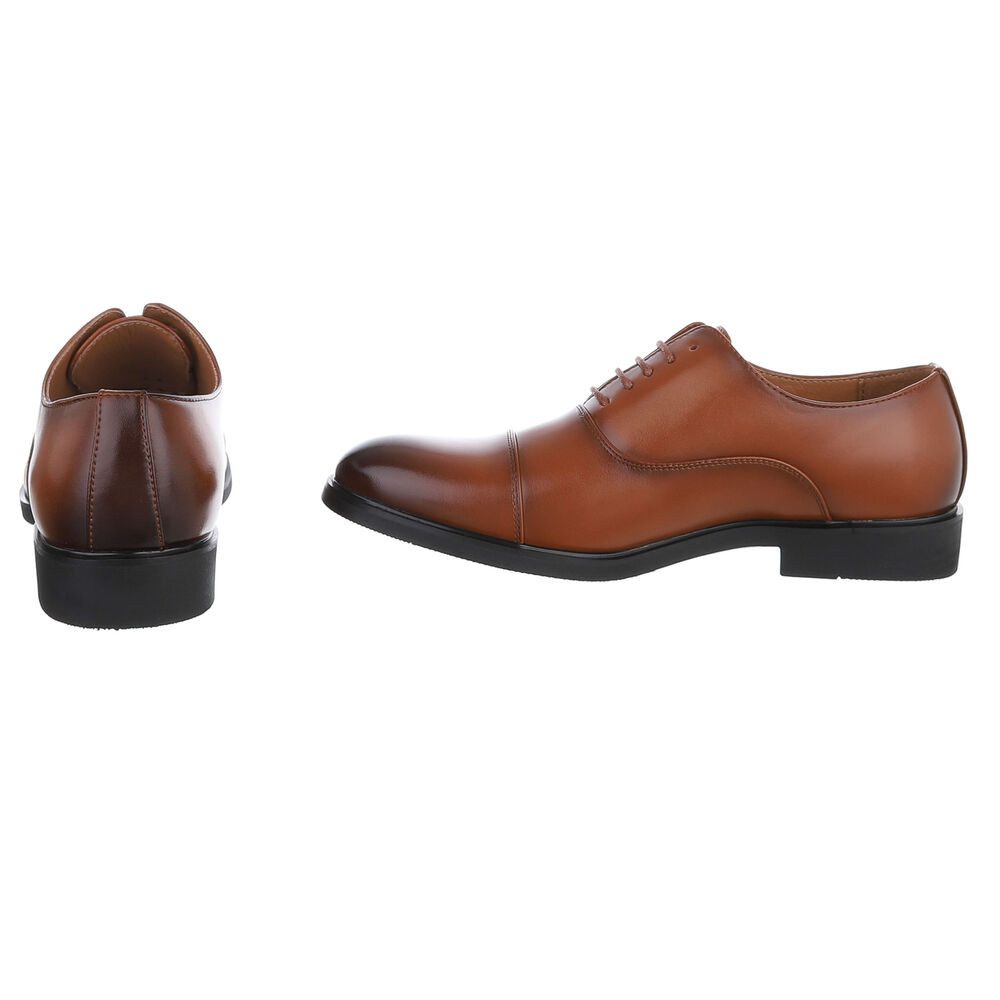 Coolwalk Herrenschnürschuh elegant mit Kappe und Schnürung Schnürschuh (91977244) Blockabsatz Business-Schuhe in Camel – Bild 5 von 5