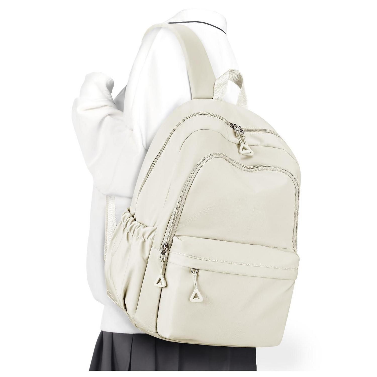 LuxusKollektion Schulrucksack Schulrucksack Beige Teenager mit Laptopfach
