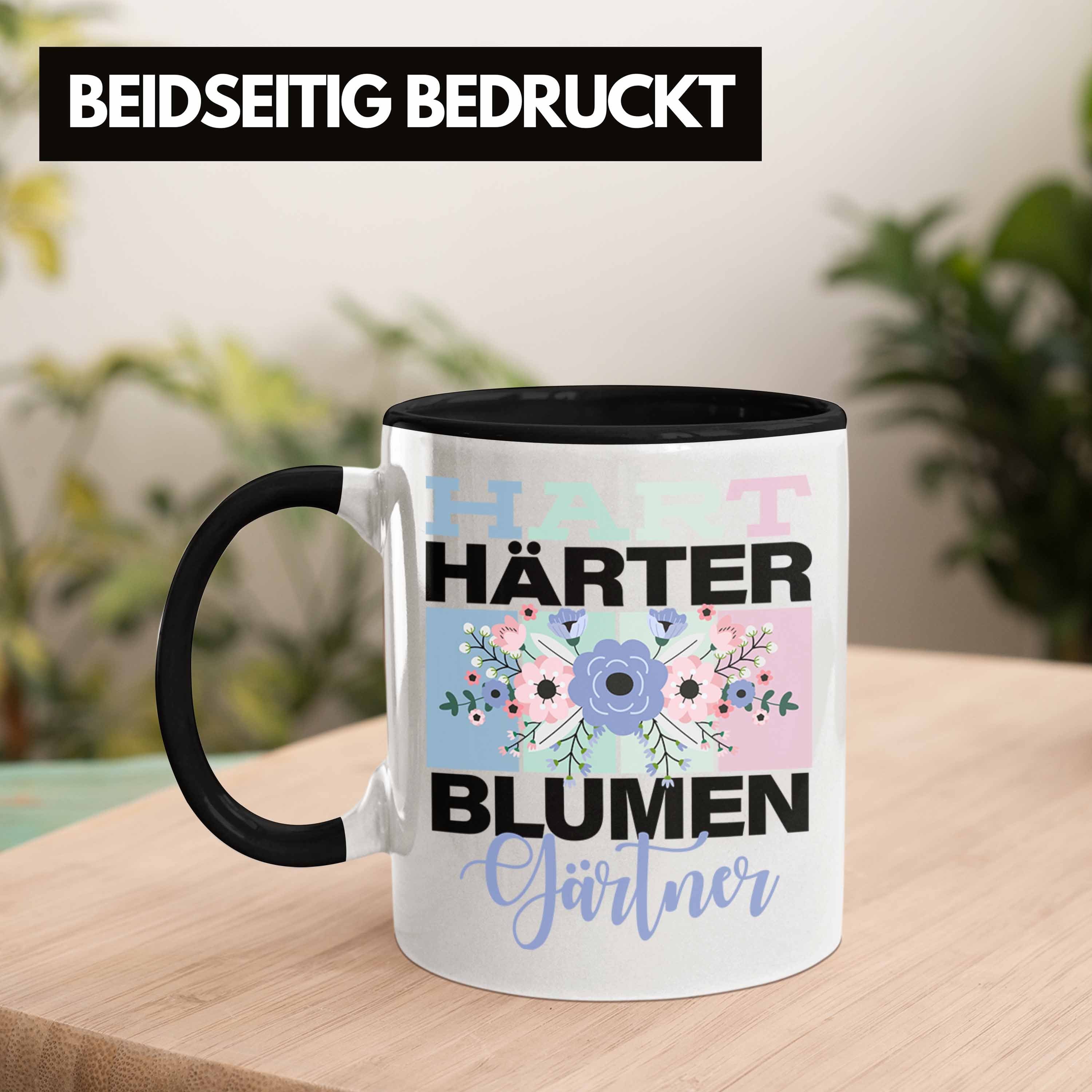 Schwarz Geschenkidee für "Hart Tasse Trendation Härter Spruch Blumengärtner Blume Lustige Tasse