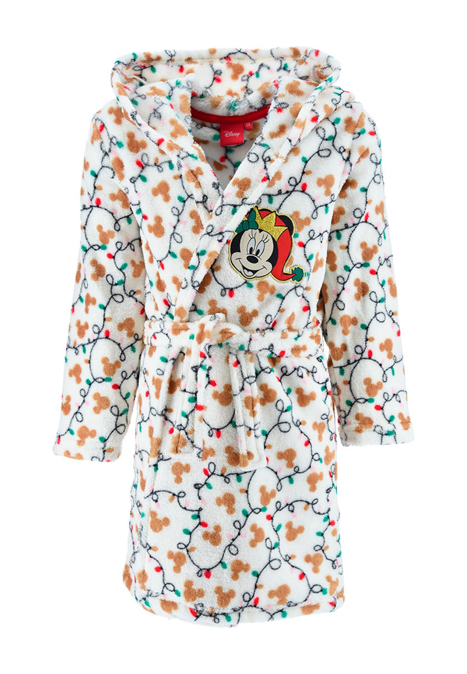 Disney Minnie Mouse Kinderbademantel Kinder Mädchen Bademantel Morgenmantel